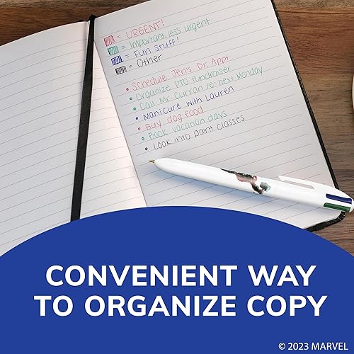 Miniatura 9 de BIC Bolígrafos retráctiles Marvel's Avengers Edition de 4 colores, punta media (0.039 pulgadas), paquete de 1 unidad, bolígrafo retráctil con tinta