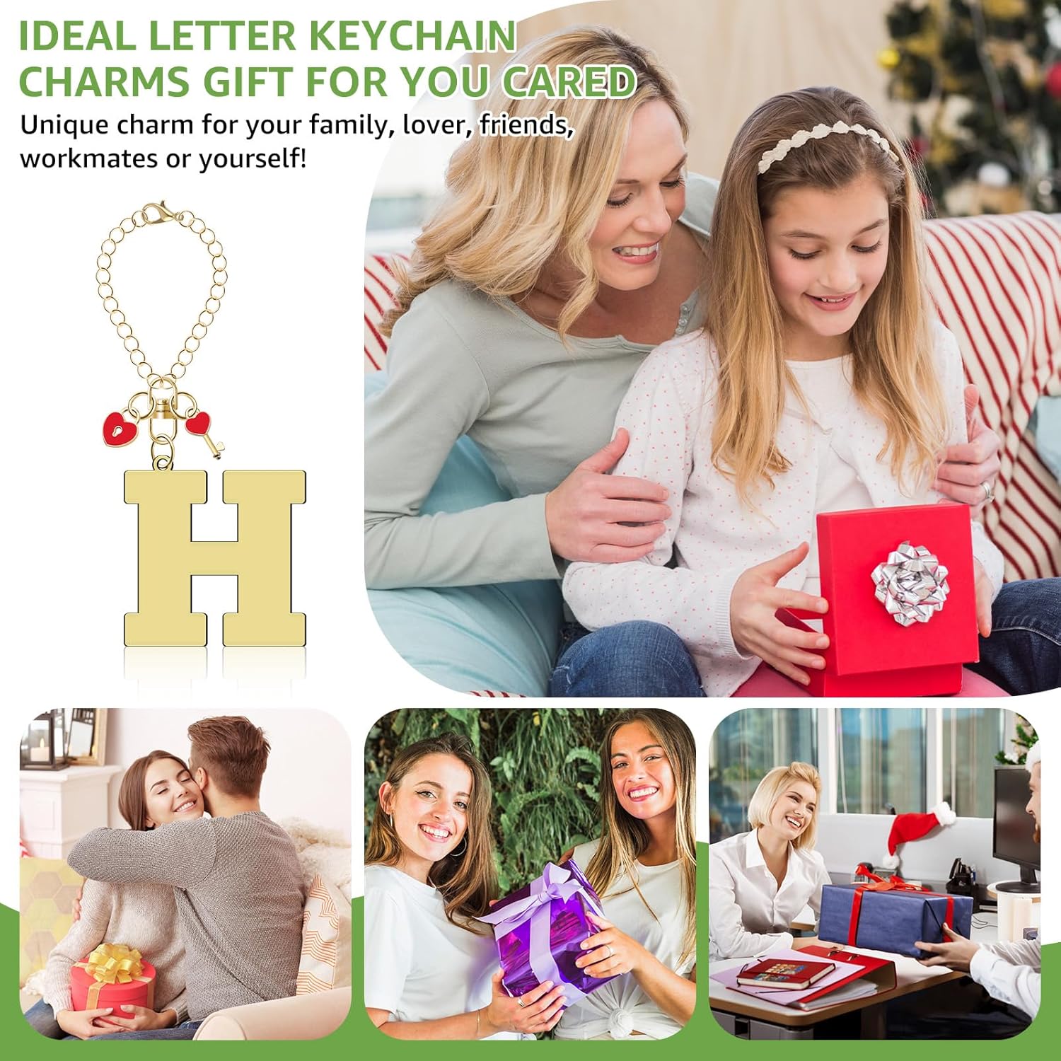 Letter Heart Charms for Stanley Cup Accessories, Cute Initial Keychain Handle Charm, Personalized Name ID Decoration - Image 7