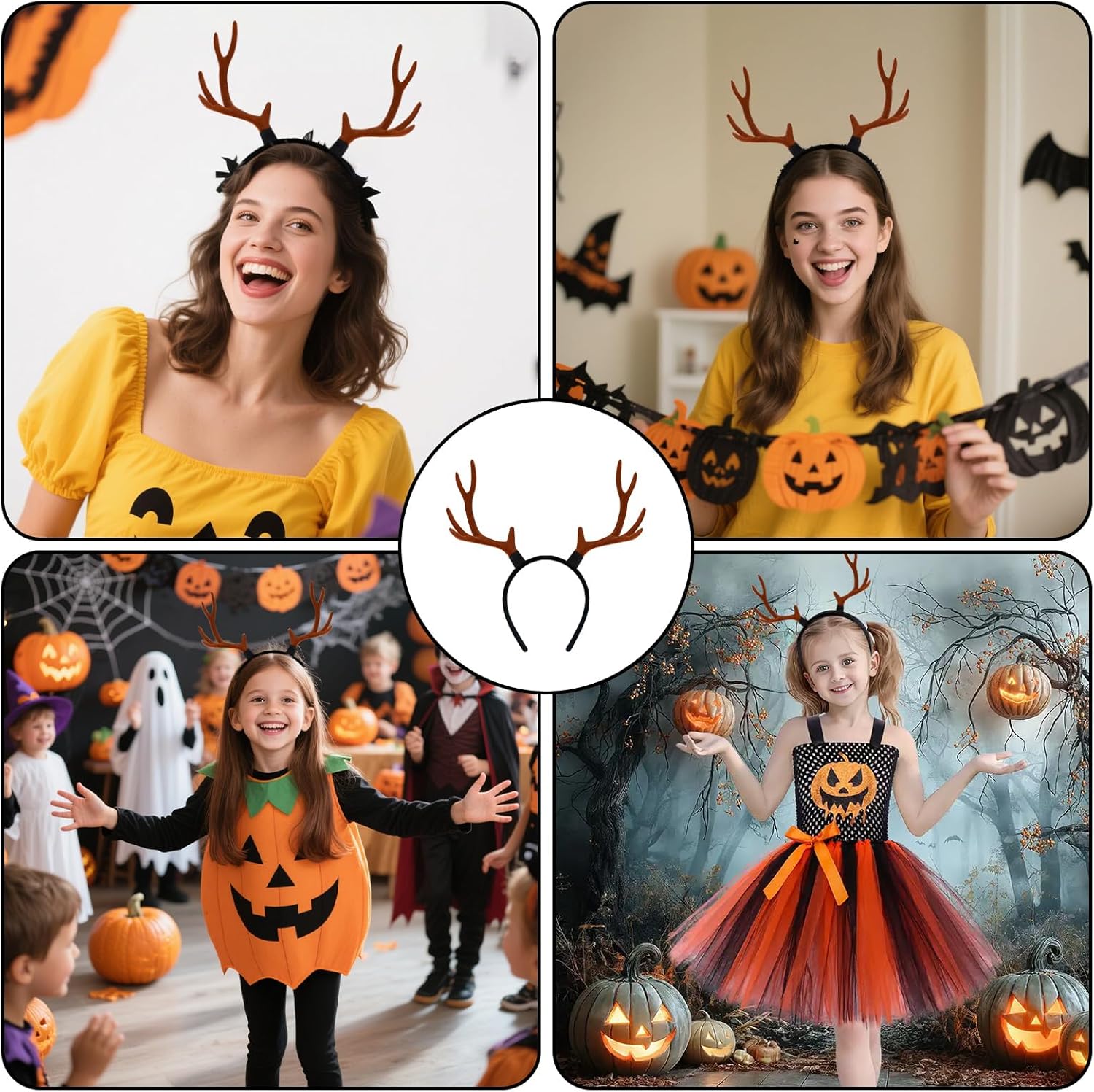 3PCS Deer Antlers Headband with Adorable Deer Ears - Festive Deer Headband for Women Adults - Perfect Deer Costume Accessory for Halloween Christmas Party Cosplay Favors Supplies - Image 7