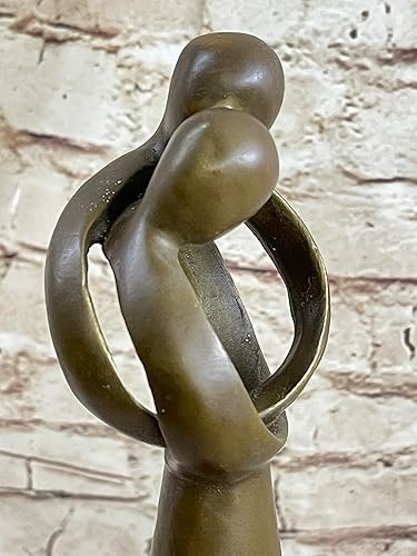 Miniatura 7 de Escultura abstracta contemporánea de bronce de una pareja besada | Estatua hecha a mano por Milo Gift Decoración hecha a mano por Classy Bronze
