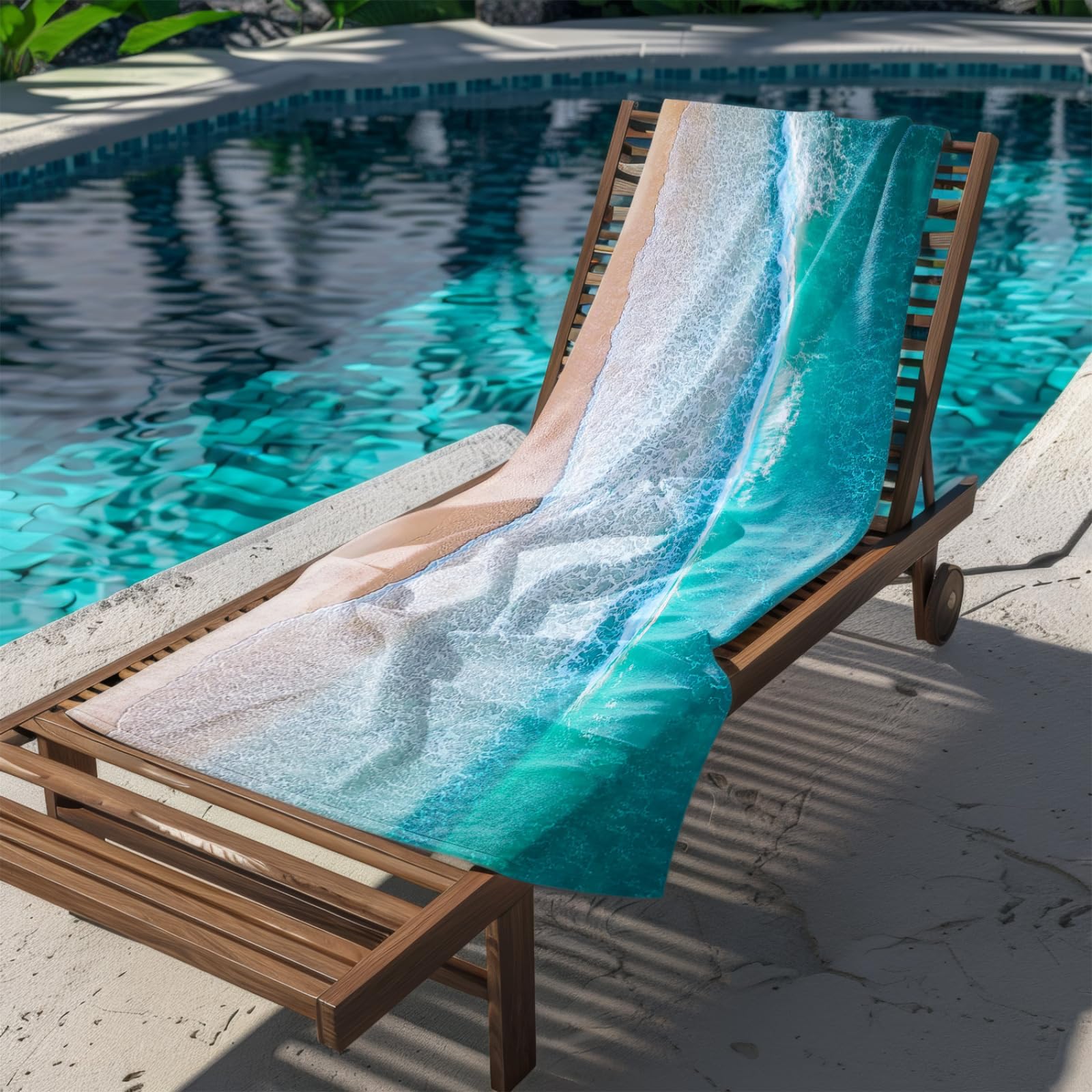 Genérico Toalla Playa Grande Mar Verde Microfibra Secado Rápido Oversize Toalla Sin Arena Súper Ligera Piscina Camping Picnic Yoga Gimnasio Y Deportes Viaje