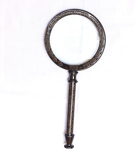 Miniatura 5 de Lupa de latón antiguo Henry London - Lente de 4 pulgadas, funda de cuero, instrumento náutico de 8 x 4 pulgadas para astrólogos, coleccionistas y