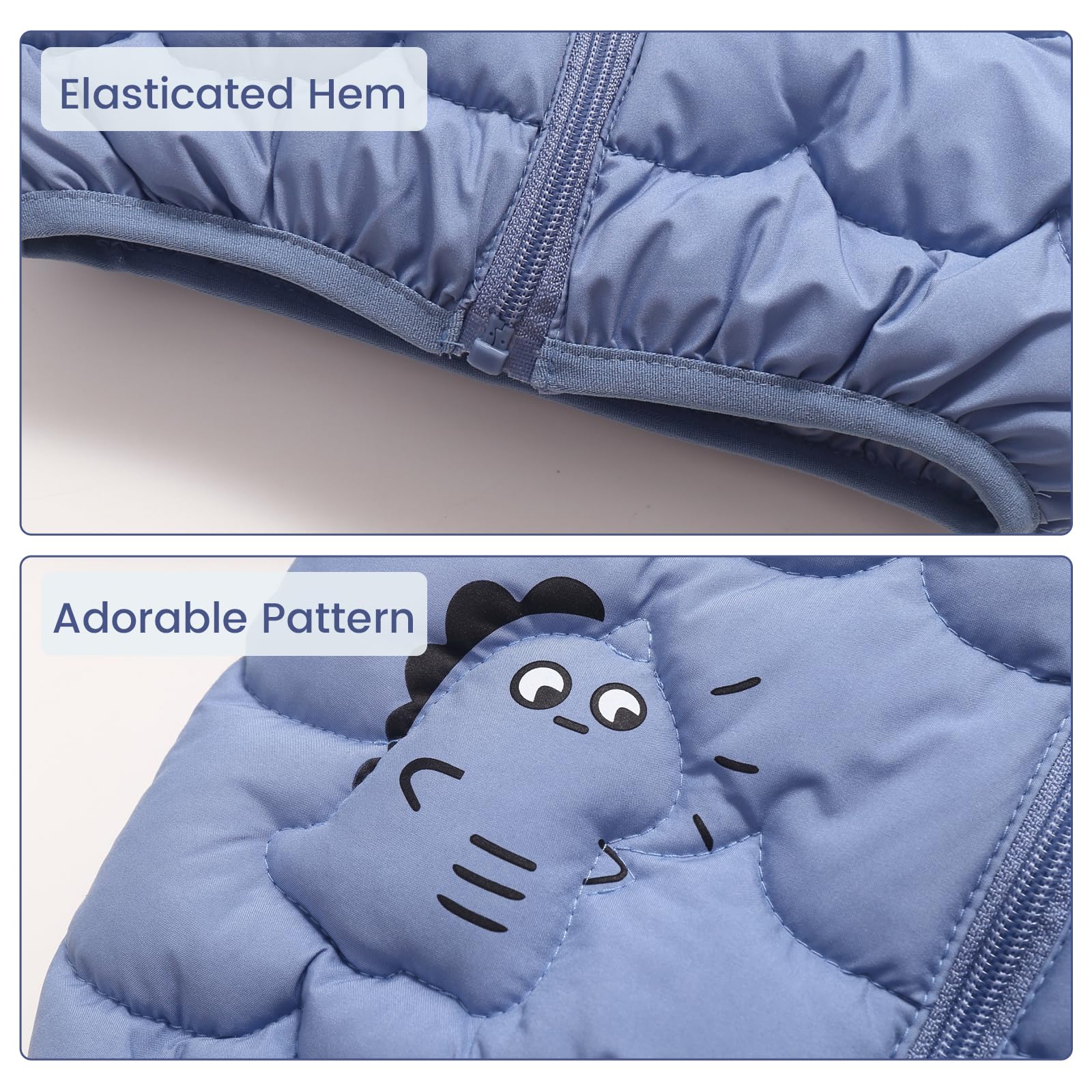 DivingBirds Süßer Winterjacke Kleinkind Jungen Mädchen, Dicker Steppmantel für Unisex Kinder, Langarm Wintermantel Junge, 1-6 Jahre