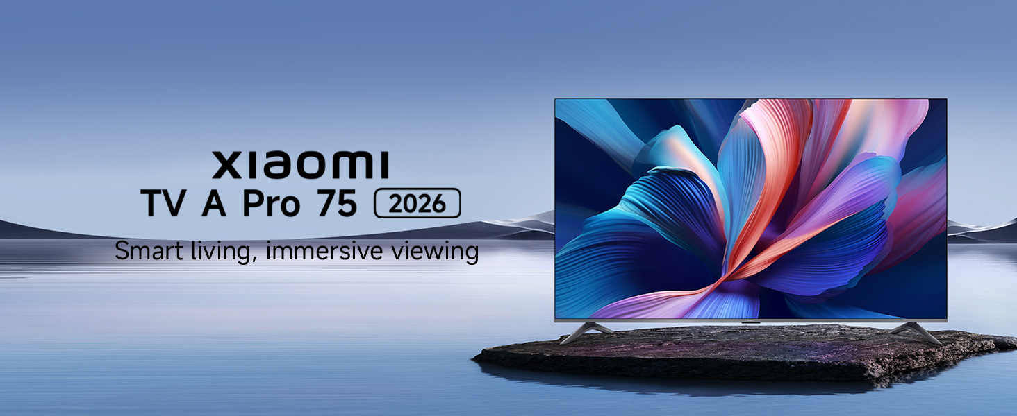 Xiaomi TV A Pro 75" 2026 | Google TV | 4K QLED Display | Dolby Audio, DTS-X, And DTS Virtual:X | Premium Metal Finish| 360° Bluetooth Remote Control: ...