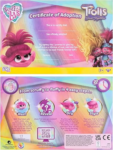 Miniatura 6 de Little Live Pets Scruff-a-Luvs Trolls Band Together revela. Lava, revela y estiliza una bonita muñeca de peluche de Trolls