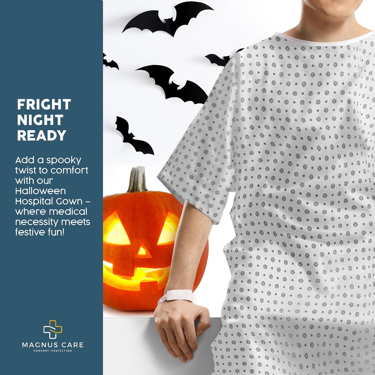 Hospital Gown for Woman & Men, Cotton Blend Fashionable Unisex Patient Gowns, Back Tie, Soft and Comfortable Fits Sizes up to 2XL - 1 Pack - Image 6