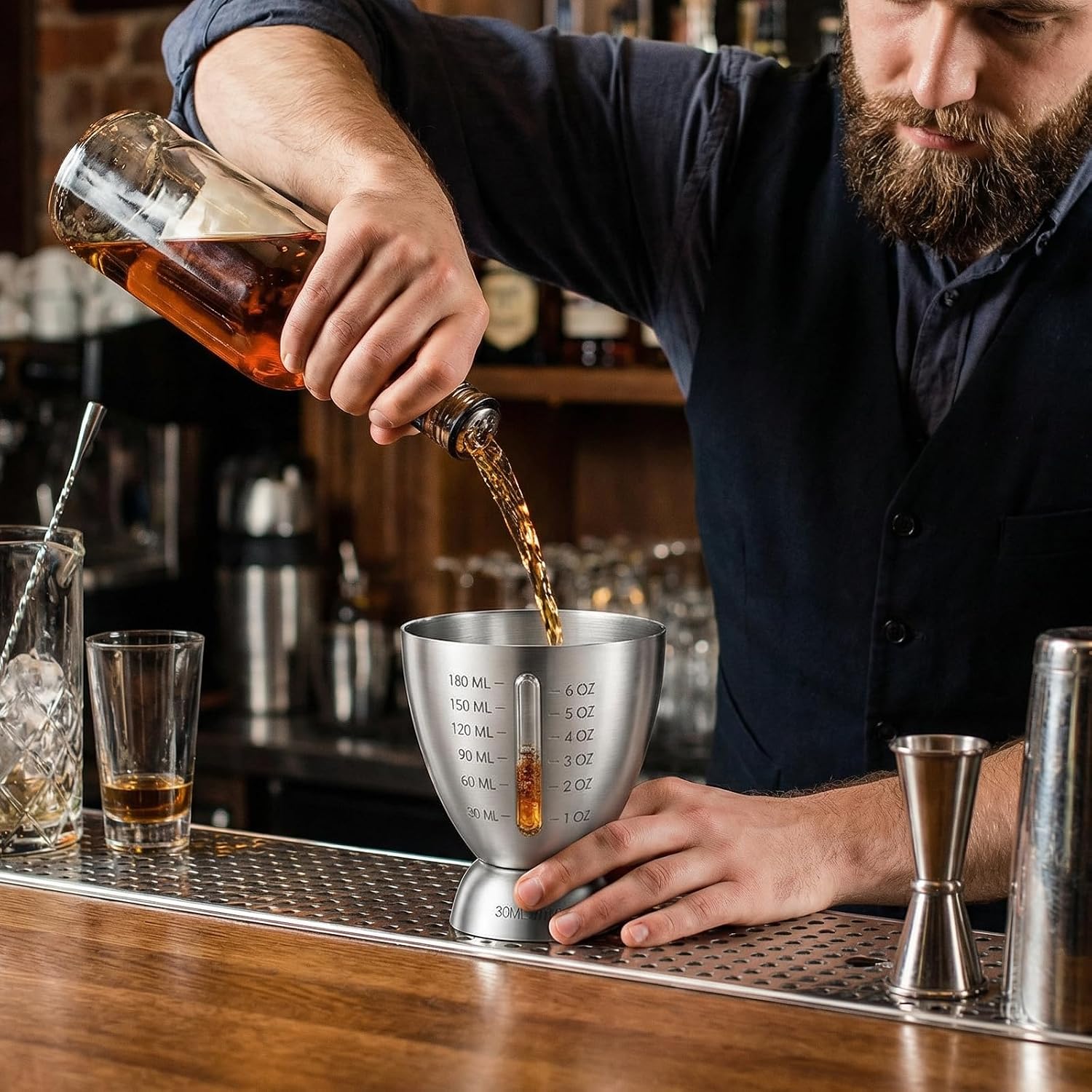 Cocktail Measuring Jigger for Bartending with Graduated Marking
