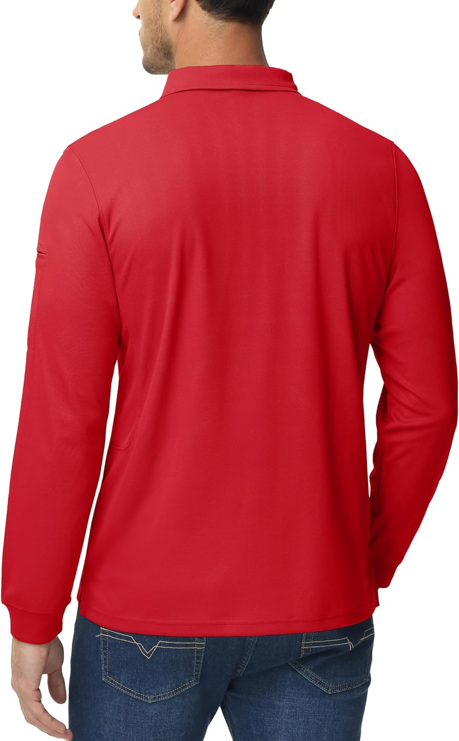 MAGCOMSEN Men's Polo Shirts 3 Button Quick Dry Performance Long Sleeve Tactical Shirts Pique Jersey Golf Shirt - Image 2