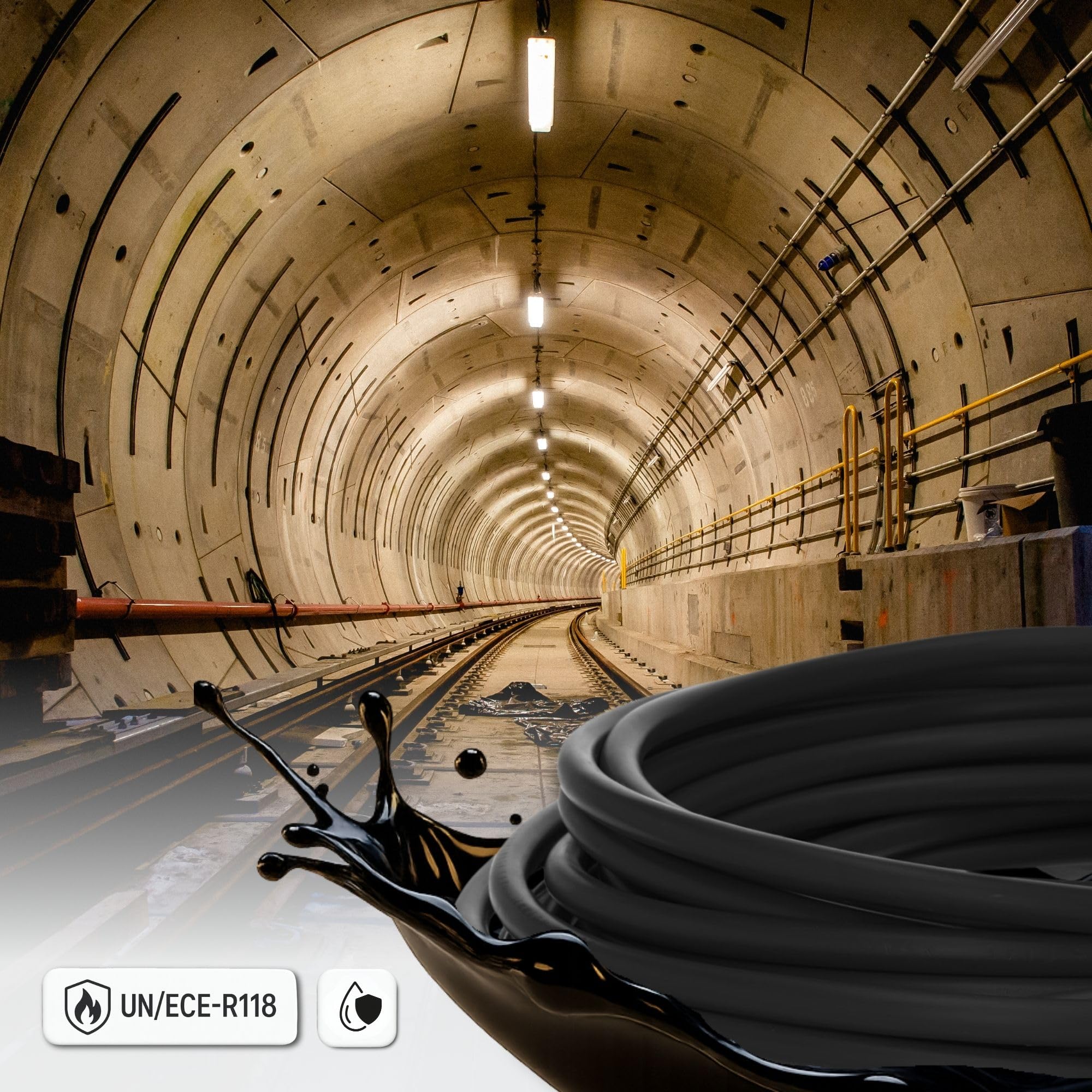 Kalitec Câble en Caoutchouc H07RN-F 3G4 mm² - 5 m Câble de Chantier Noir