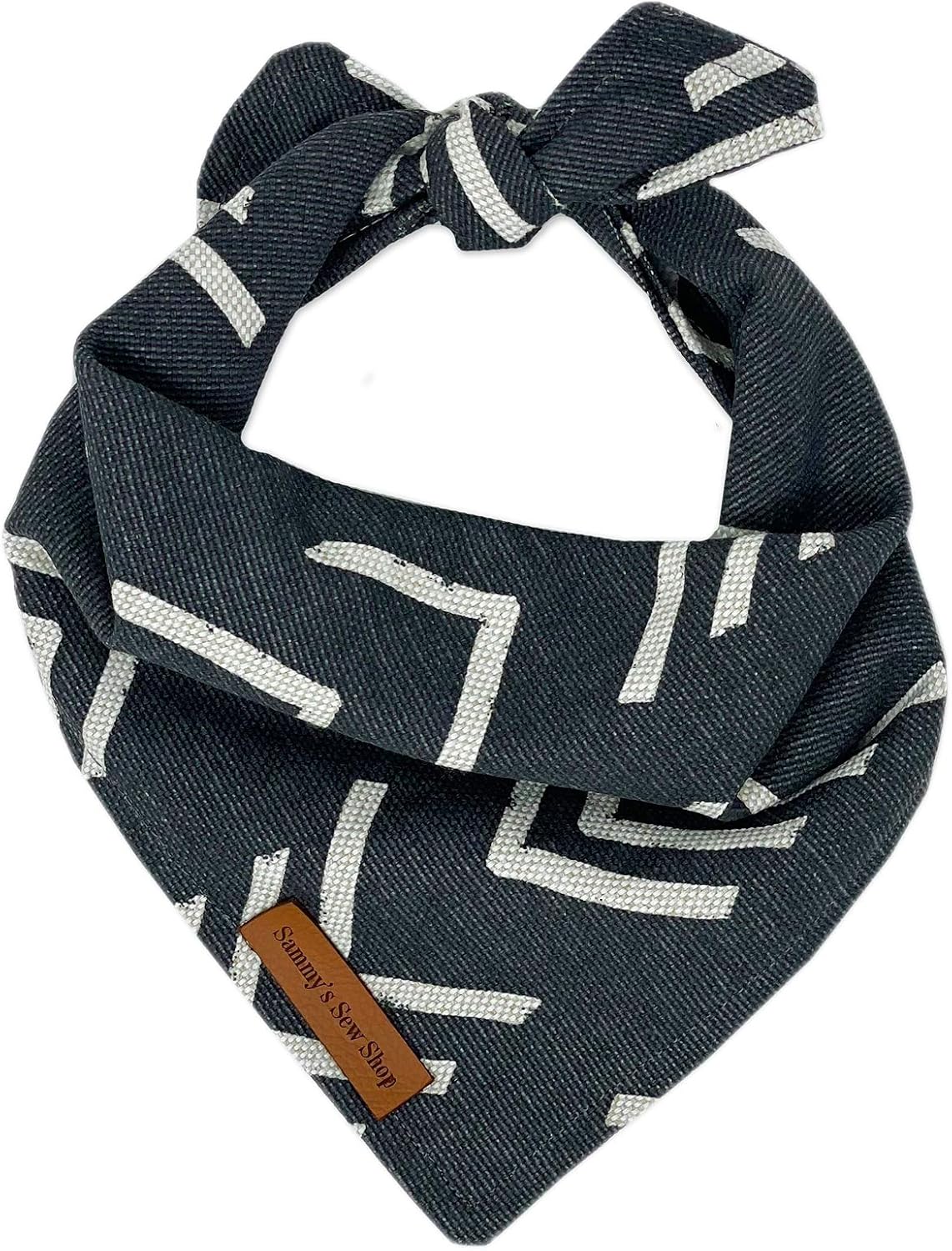 Sammy’s Sew Shop Vanilla Cream Check Dog Bandana - Cream Plaid, Tie Back, Premium Upholstery Grade Fabric, Unique Design, Handmade in The USA, Dogs Sizes Small to XLarge (Medium)