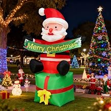 9.8FT Christmas Inflatable Santa Claus Outdoor Decorations,Giant Christmas Decorations Outdoor Inflatable,BlowUp Inflatable Christmas Decorations for Yard Gardern Lawn Indoor Winter Holiday Xmas Decor