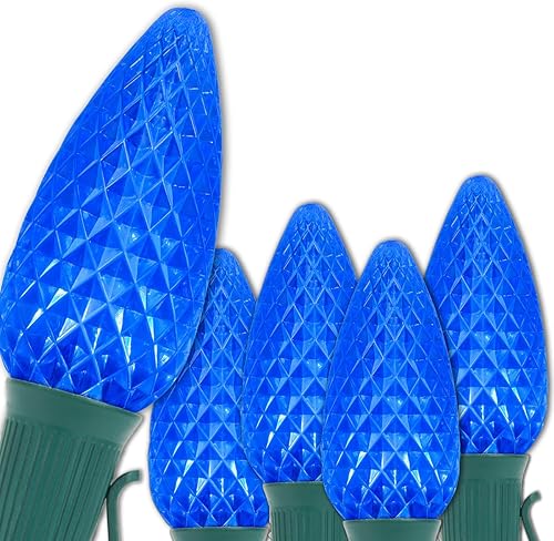 Miniatura 18 de Wintergreen Lighting 25 C9 OptiCore LED Luces Comerciales de Navidad para Exteriores – Luces de Cadena de Navidad de Servicio Pesado; Cable Verde