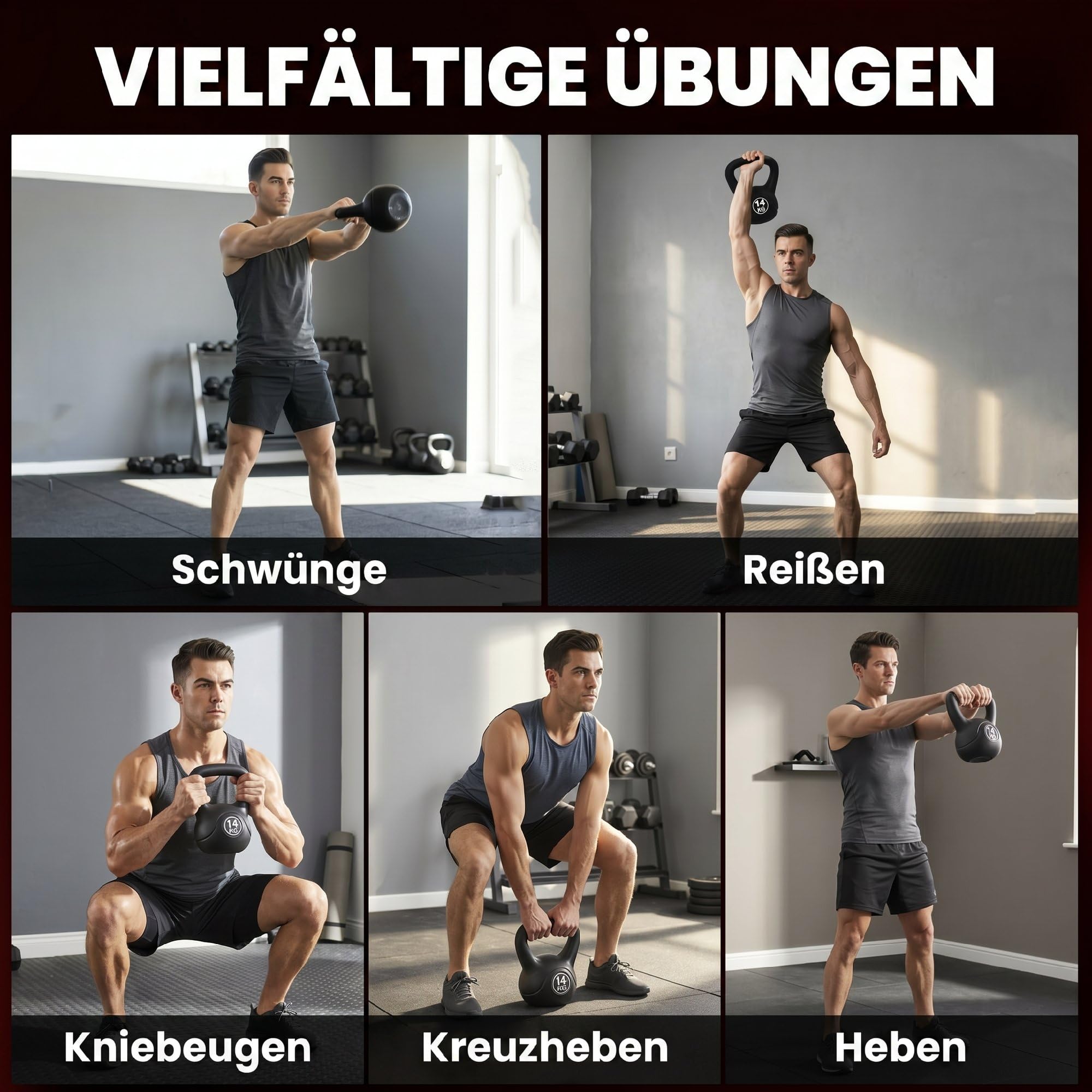 HOMCOM Kettlebell hantle 14 kg dla początkujących | Wypełniony piaskiem, trening siłowy