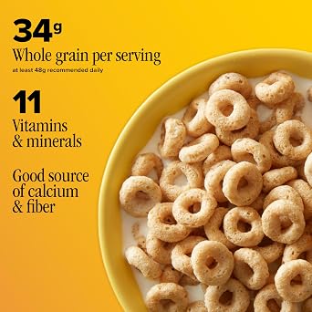 Cheerios, Heart Healthy Gluten Free Breakfast Cereal, Giant Size, 20 oz | 100% Whole Grain Oats, Soluble Fiber for Cholesterol, 34g Whole Grain, 11 Vitamins & Minerals