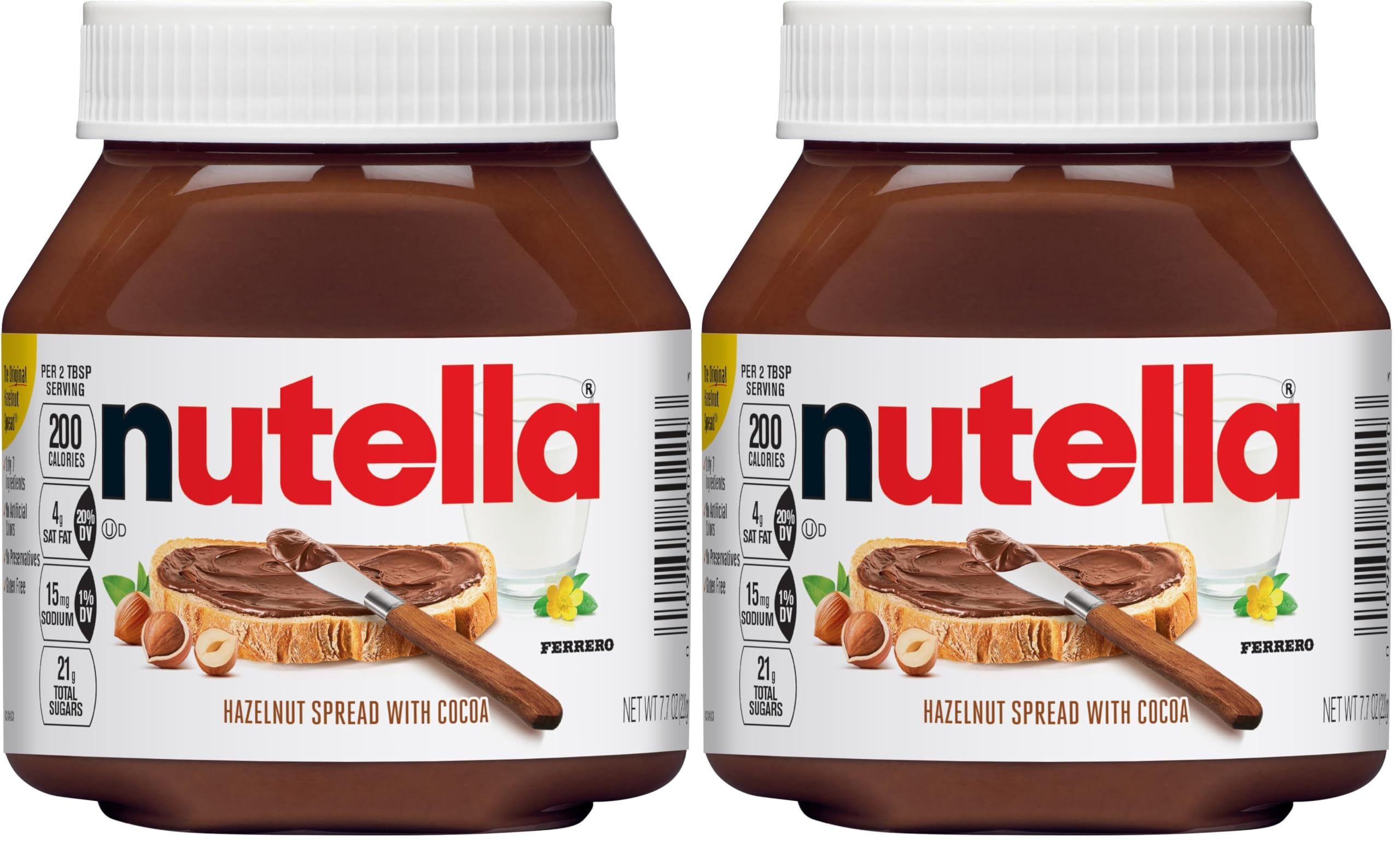 Nutella 7.7 Ounce (Pack of 2) / Brown / 1 Chocolate & Hazelnut Spreads