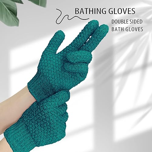 Miniatura 87 de Evridwear Guantes de baño exfoliantes de doble textura para ducha, spa, masaje y exfoliaciones corporales, removedor de células muertas de la piel
