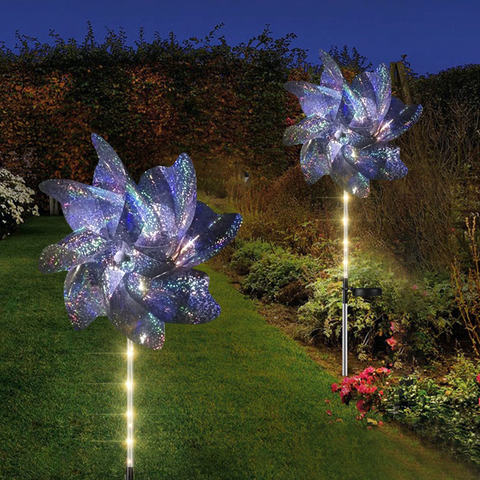 Amazon.com: JFBUCF 2 Pcs Solar Wind Spinner Light, Garden Pinwheel