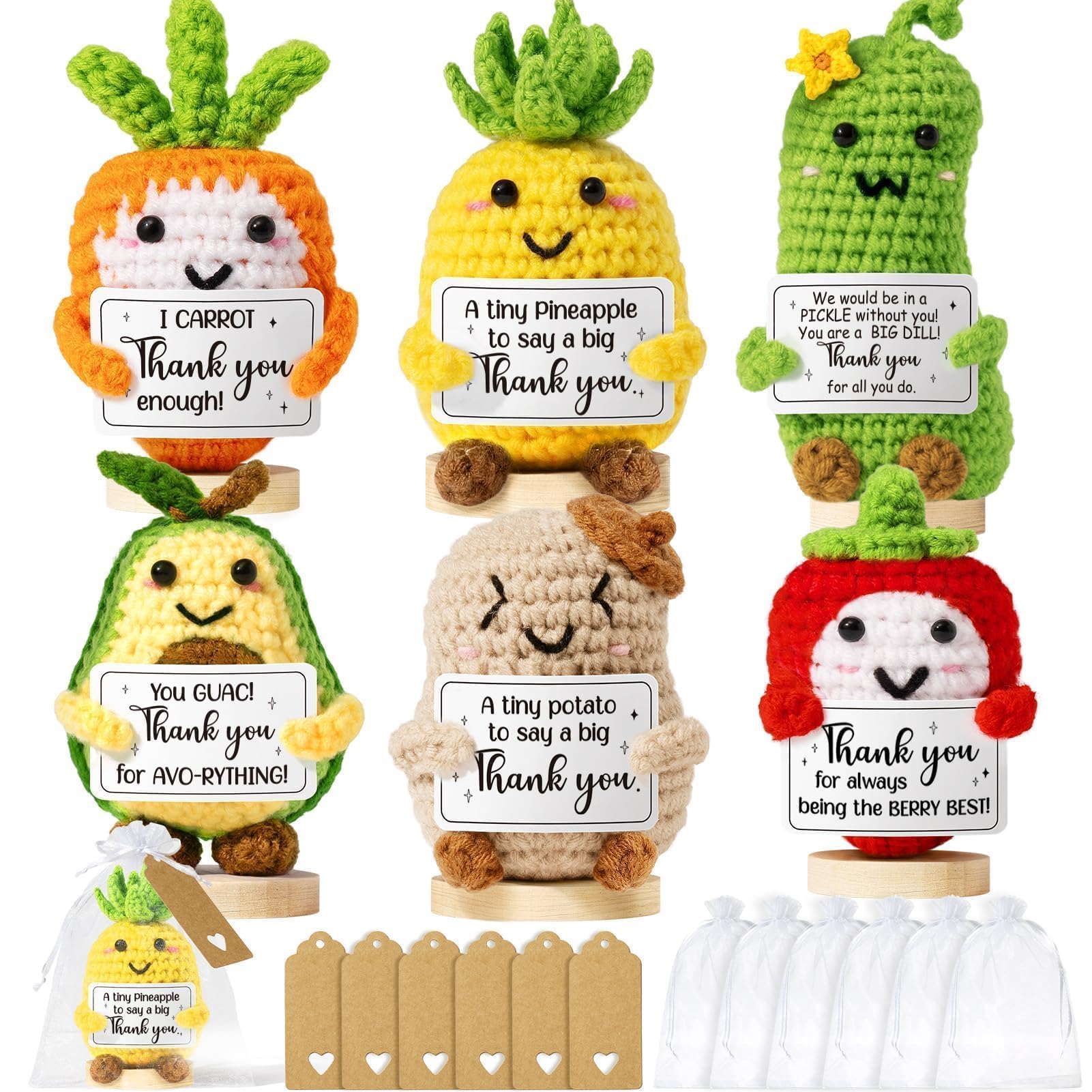6 amiguitos de ganchillo de verduras positivas para decorar la oficina y motivar a tu equipo