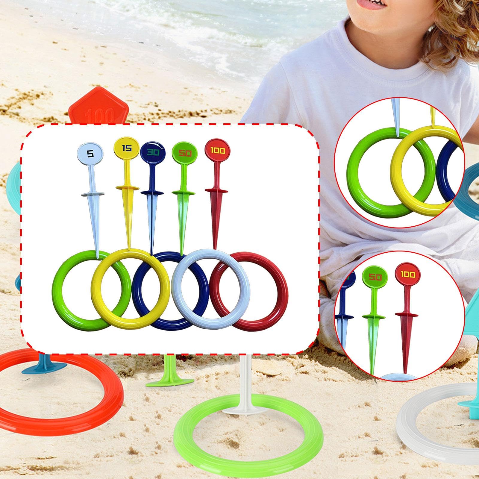 Jeu de lancer d'anneaux pour enfants, jeu de lancer d'anneaux et de piquets, jouet éducatif interactif, puzzle pour fournitures de fête en