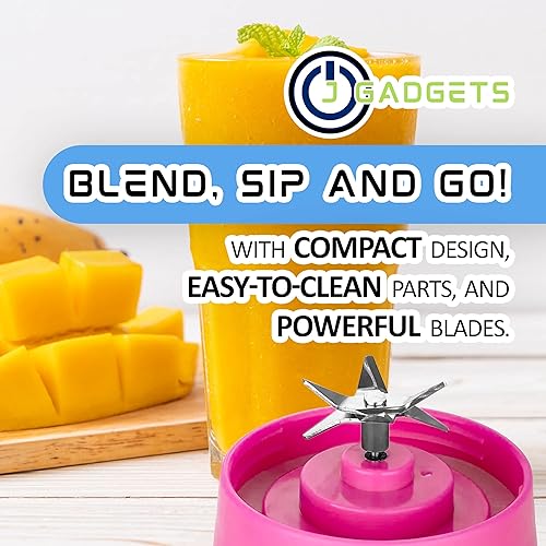 Miniatura 3 de J Gadgets Batidora portátil para batidos y batidos  Recargable y fácil de usar  Licuadora personal  Seis cuchillas  Mini USB para el hogar