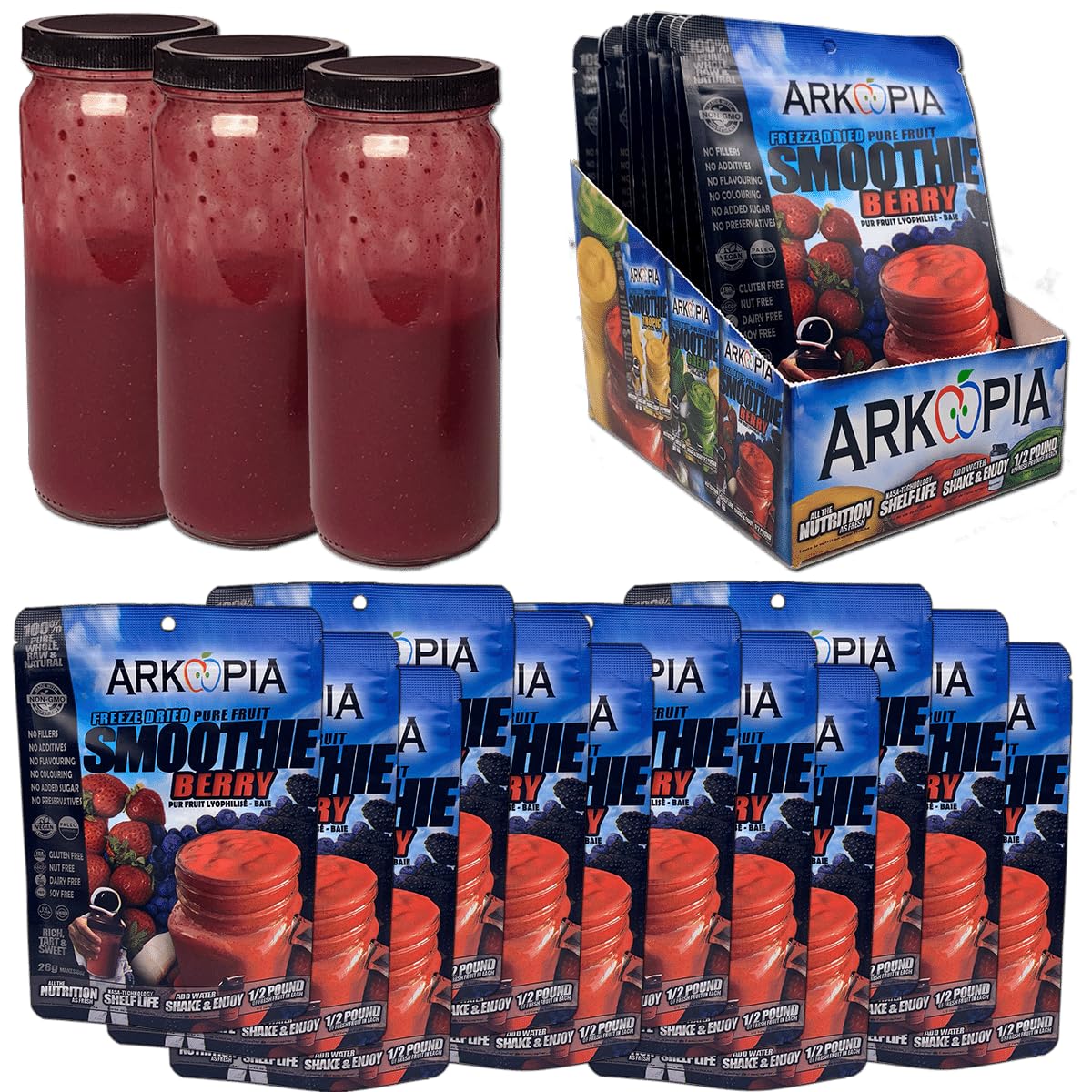 Arkopia Long Shelf Life Smoothies Arkopia Freeze Dried Smoothies Variety 12 ...