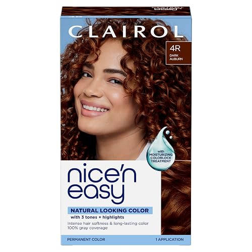 Clairol Nice'n Easy Permanent Hair Dye, 4R Dark Auburn | Pack of 1