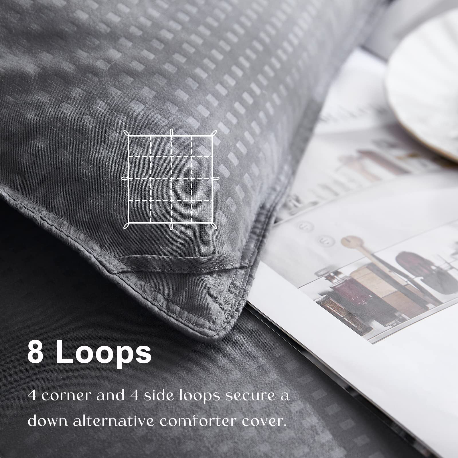 Piumino Queen Size Alternativo Alle Piume D'oca | 228x228 Cm, Imbottitura In Microfibra 250 G/m² | Ipoallergenico, Con Passanti Angolari, Lavabile In Lavatrice - 5