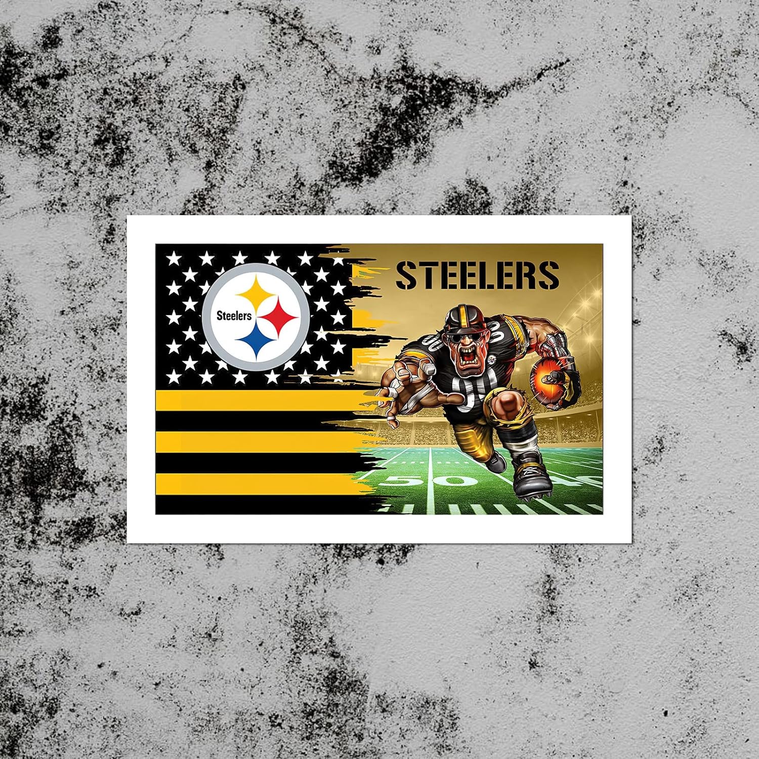 Pittsburgh City Steelers Poster Pittsburgh American Football Canvas Wall Art Print Painting Modern Home Living Room Office Wall Decor Gifts (style13,16x24inch-Unframed) - Image 2