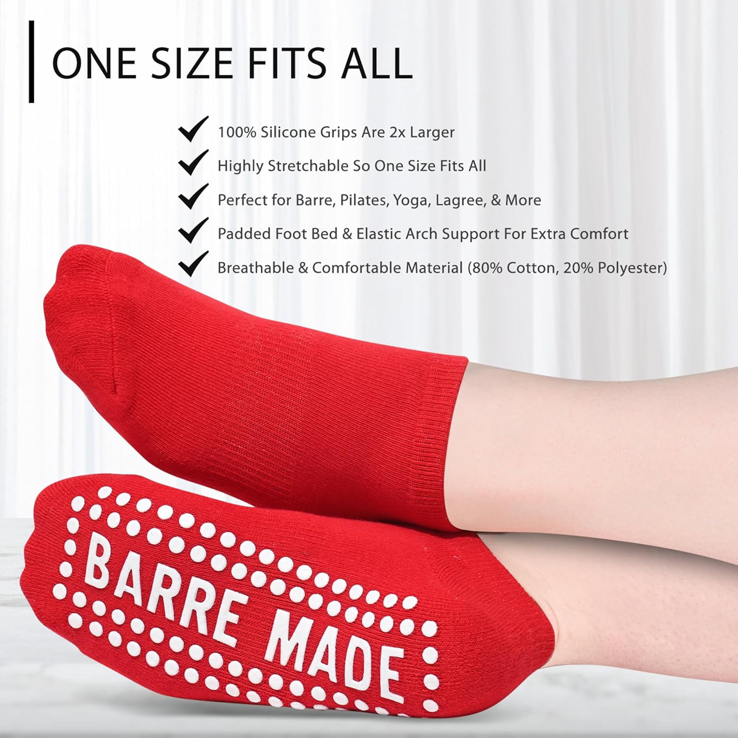Life By Lexie Sticky Grip Socks for Barre, Pilates, Lagree, Yoga, Dance Non Slip Women's Socks