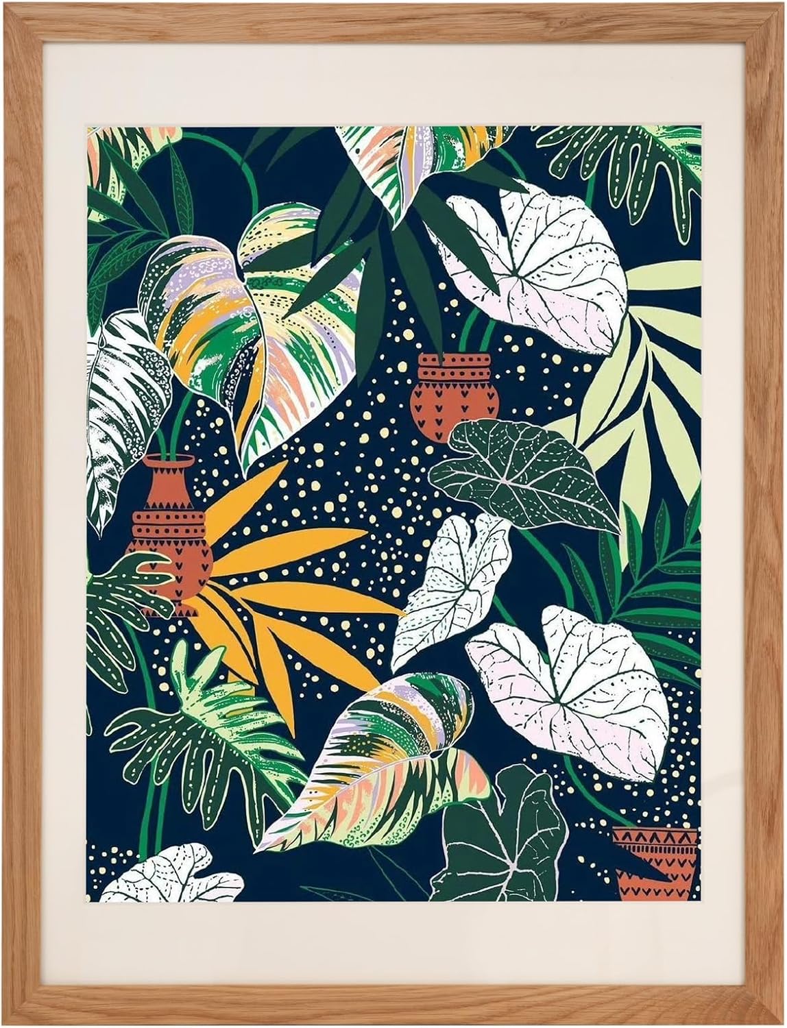 Natural Oak Wood 20x30 Inch Picture Frame - Matted for 16x24 Inch Photos, Posters or Prints, Large Gallery Wall Mounting Poster Frame