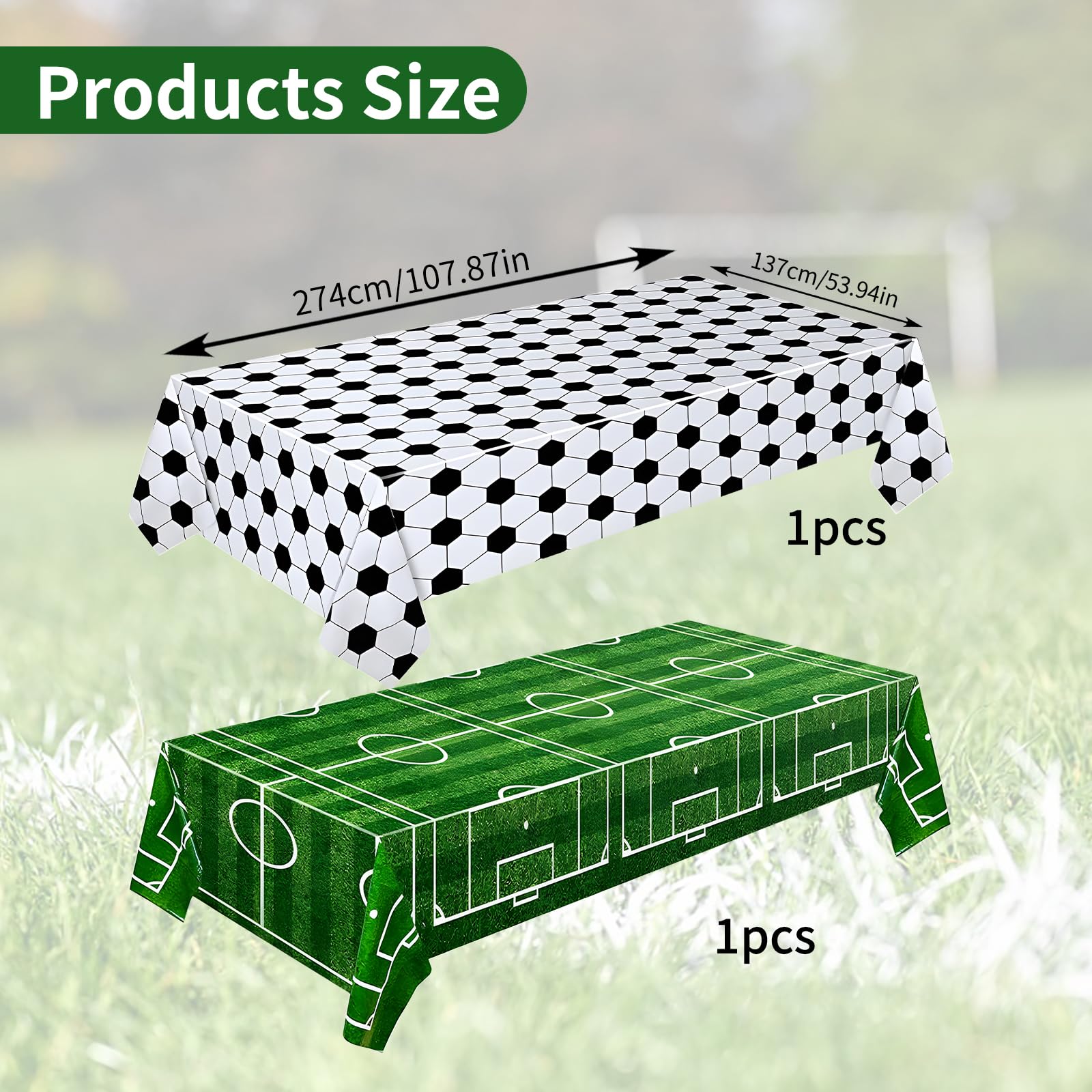 2 pezzi Tovaglie Compleanno Calcio Decorative, Decorazione Compleanno Calcio Impermeabile Antisporchimento, Tovaglia Tema Sport Festa Compleanno, Eventi Sportivi Decorazione Sala Pratica