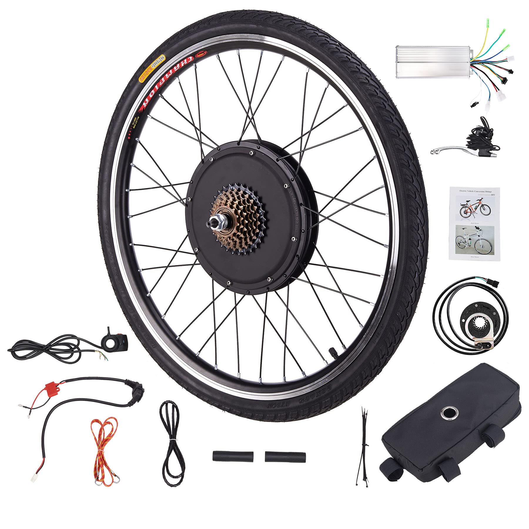 Buy HIRAM 48V 1000W Electric Bike Conversion Kit, 26" Rear Wheel Dual