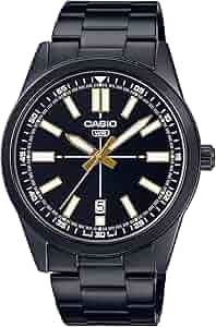 Amazon.com: Casio MTP-VD02B-1E Men's Black IP Stainless Steel