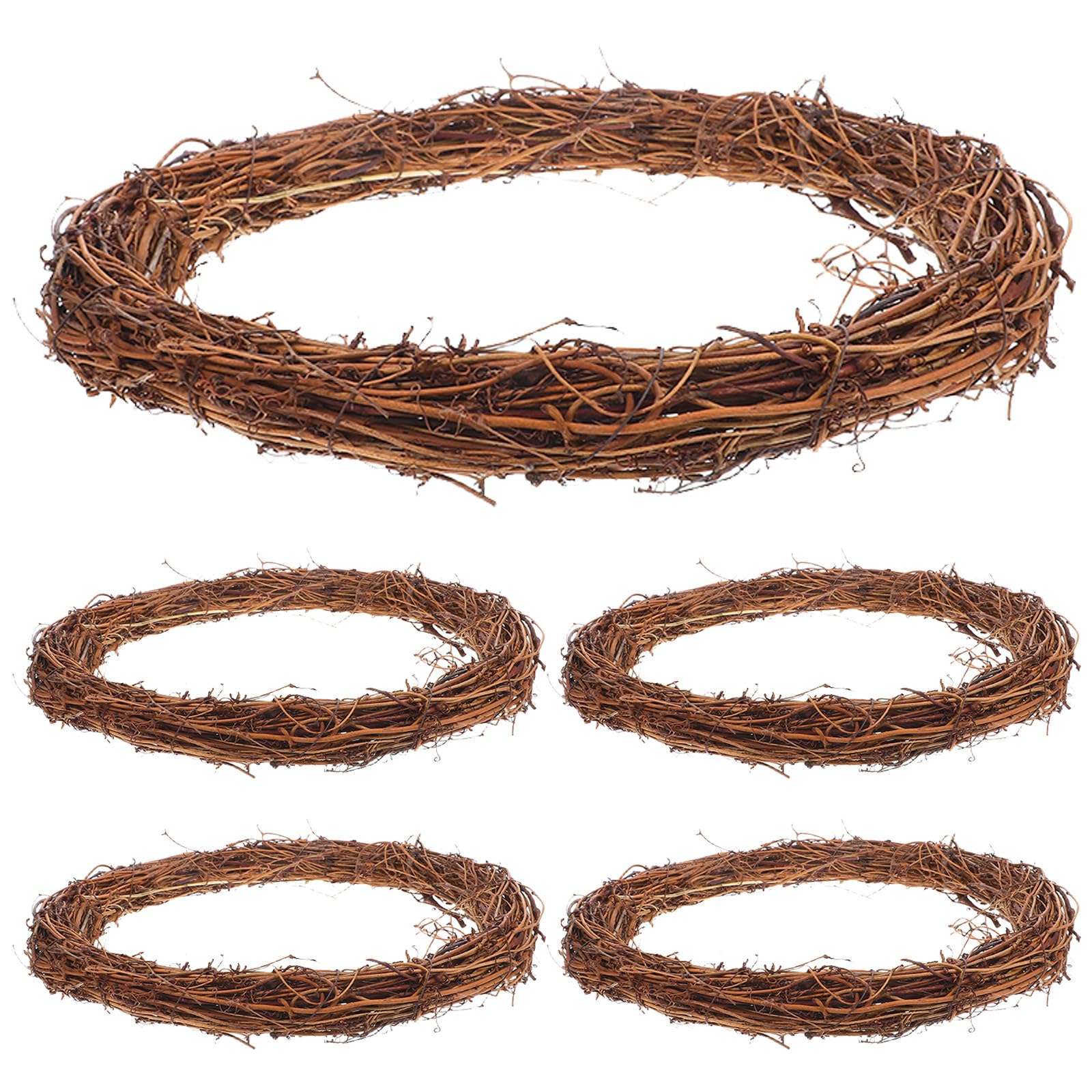 Couronne de vigne 30cm pour loisirs créatifs et base de guirlande suspendue fait main lot de 5