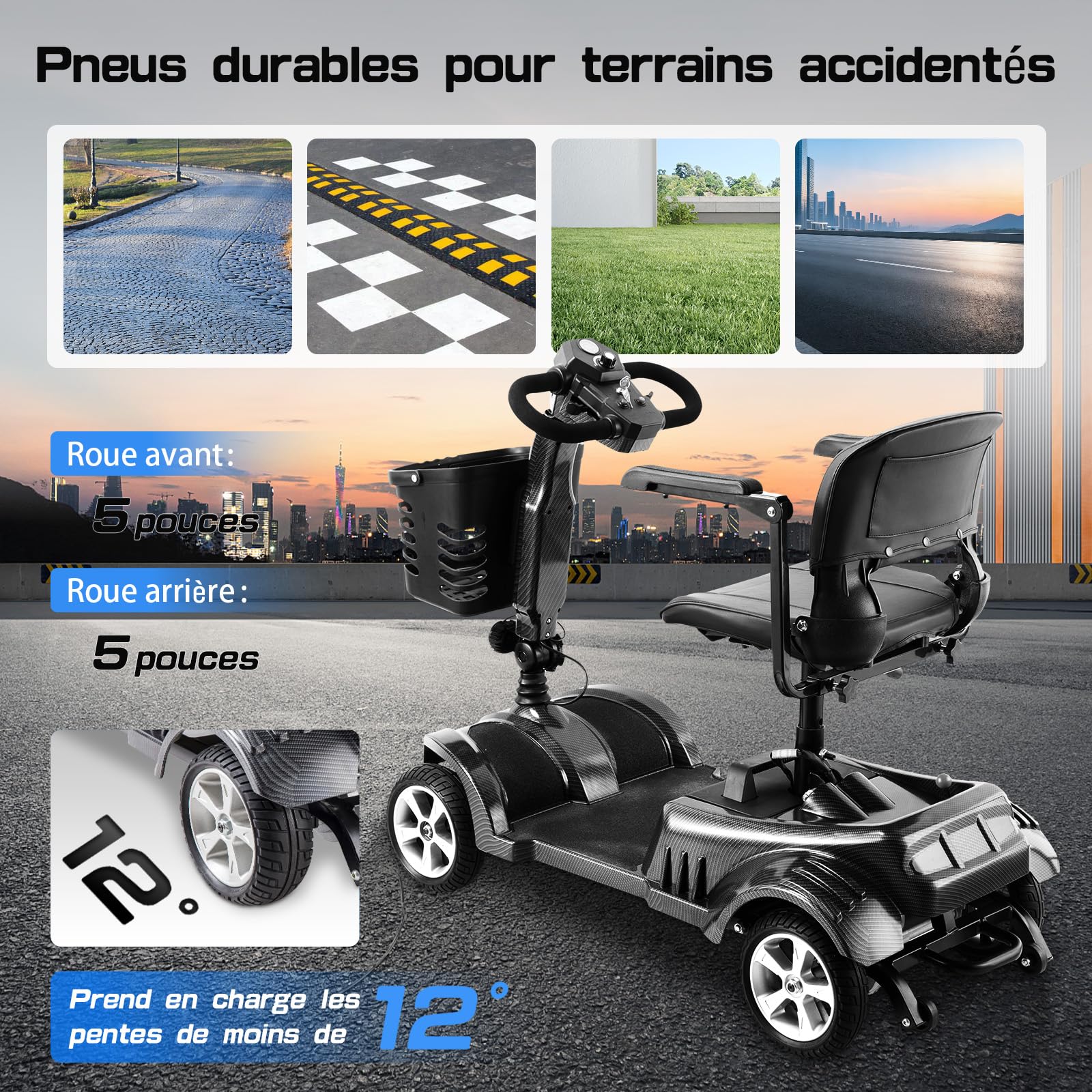 Z02 Véhicule de Mobilité Électrique pour Seniors, 4 Roues