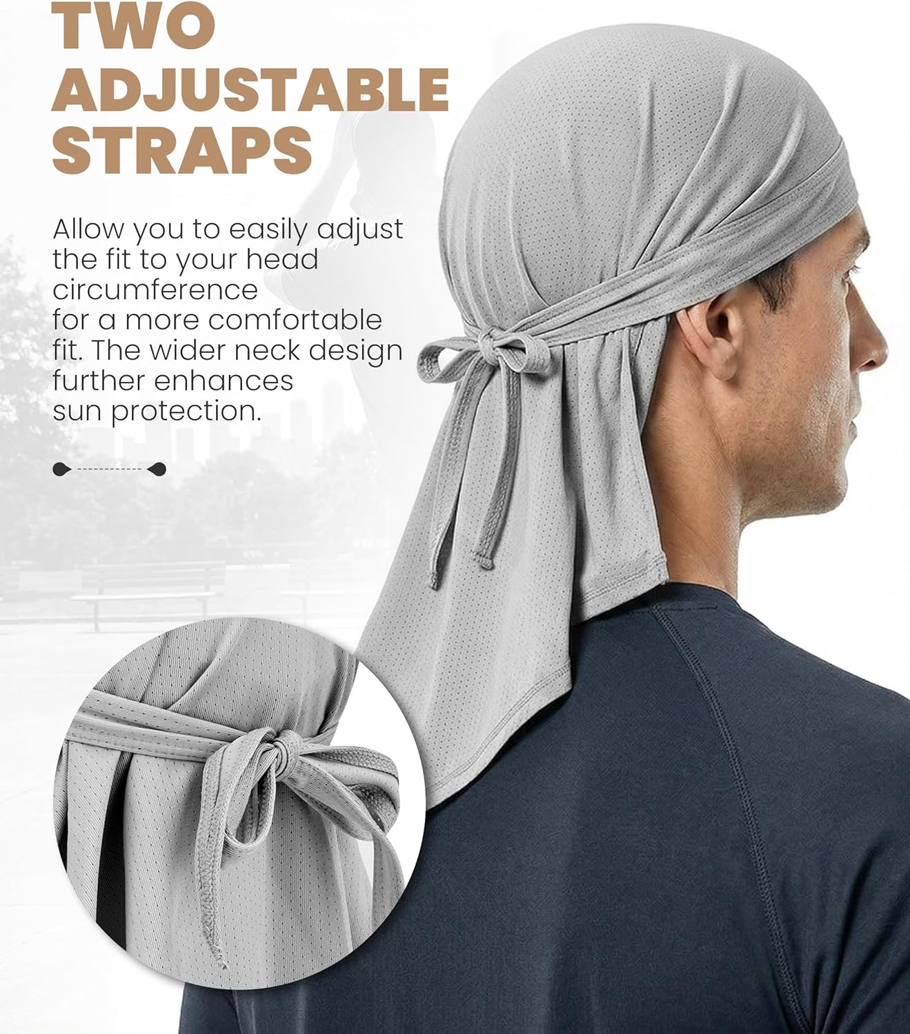 YANIKY Do Rag Bandanas for Men Cooling Breathable Skull Caps Women Dew Rags Moisture-Wicking Helmet Liner Head Wraps Durags