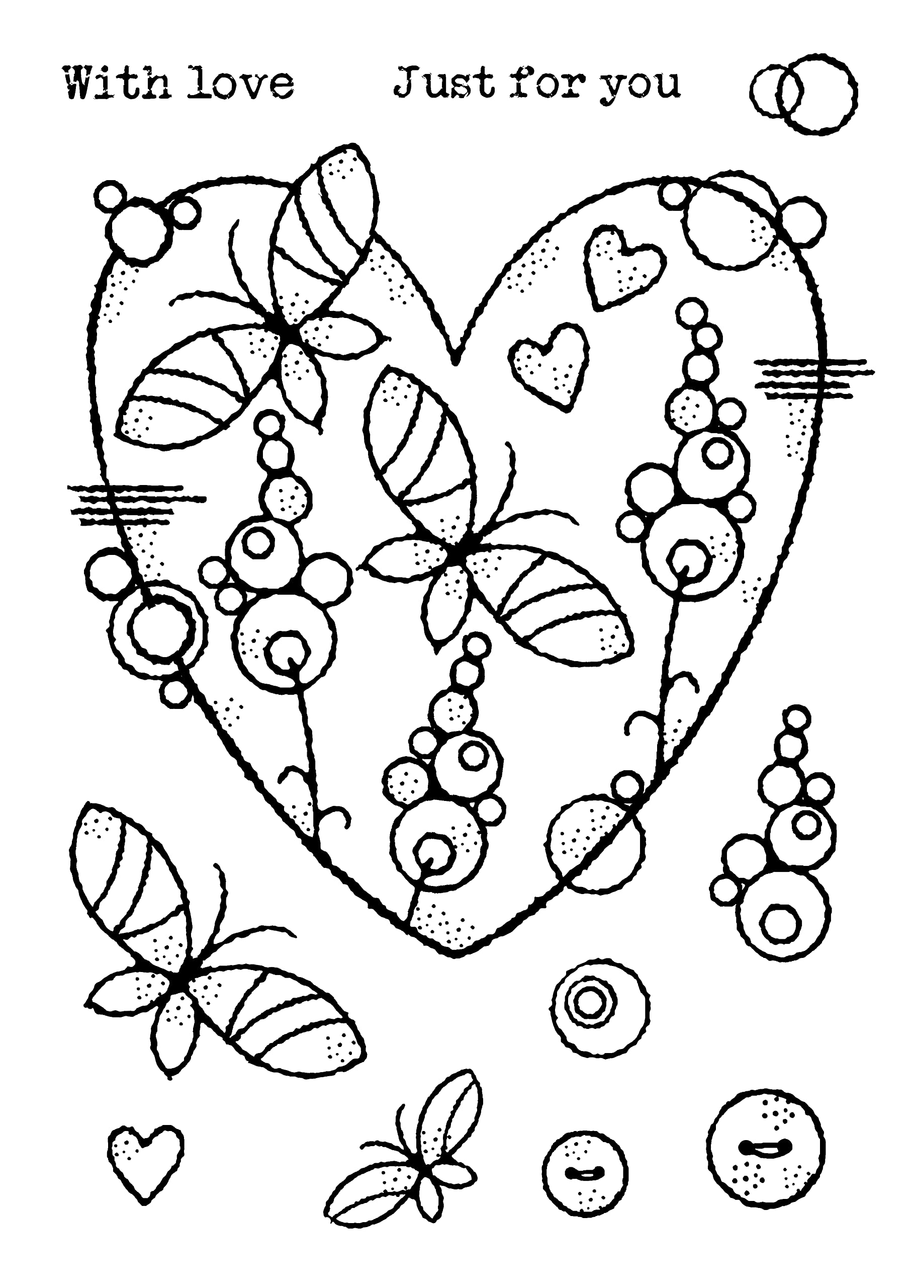 Woodware Transparent Francoise Collection-Butterfly Heart Clear Stamp Set, 4 X 6 Inches