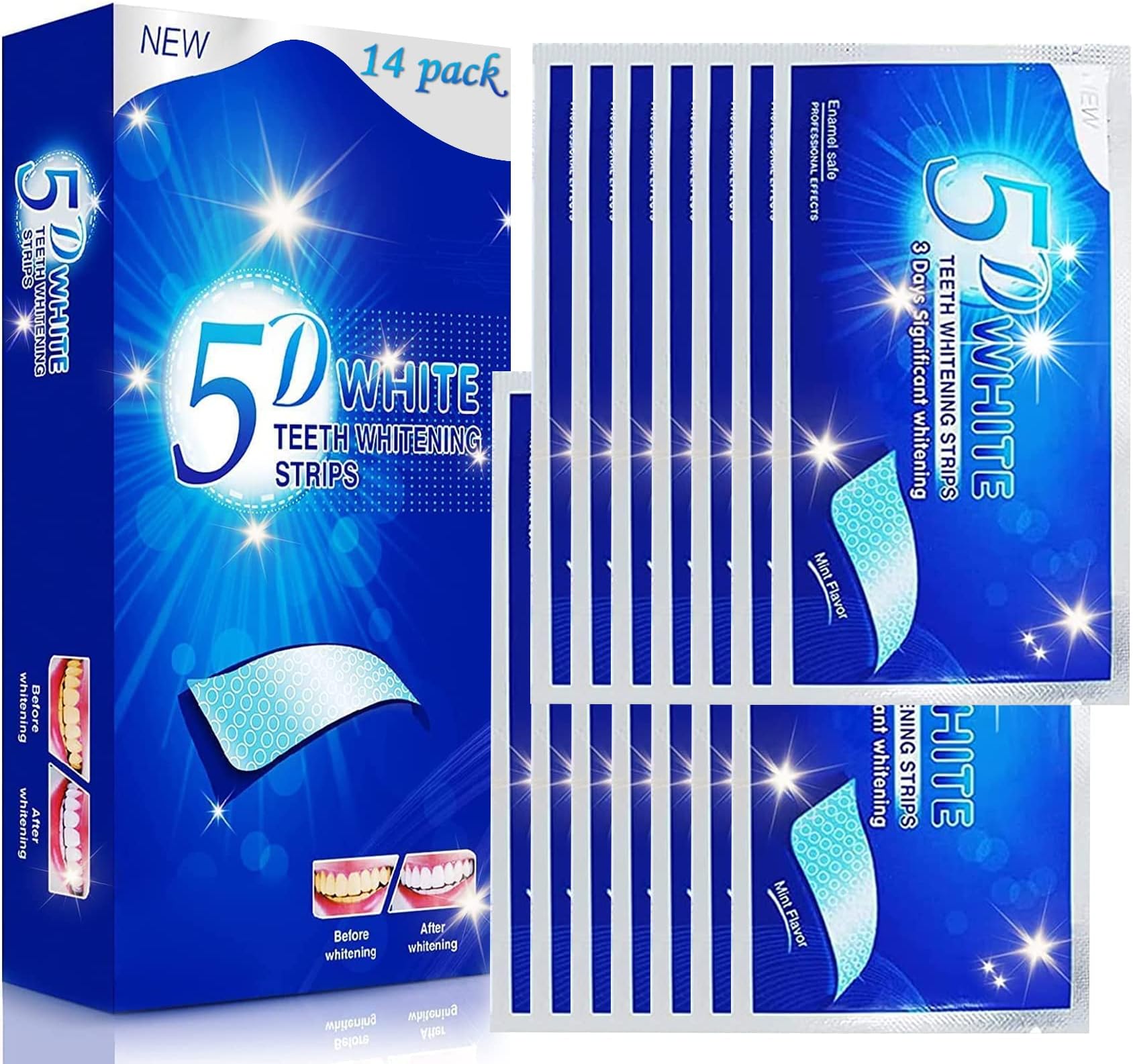ILantule Teeth Whitening Strips,Professional Teeth Stain Removal,Effective Non-Sensitive Teeth Whitening Strips Home Use