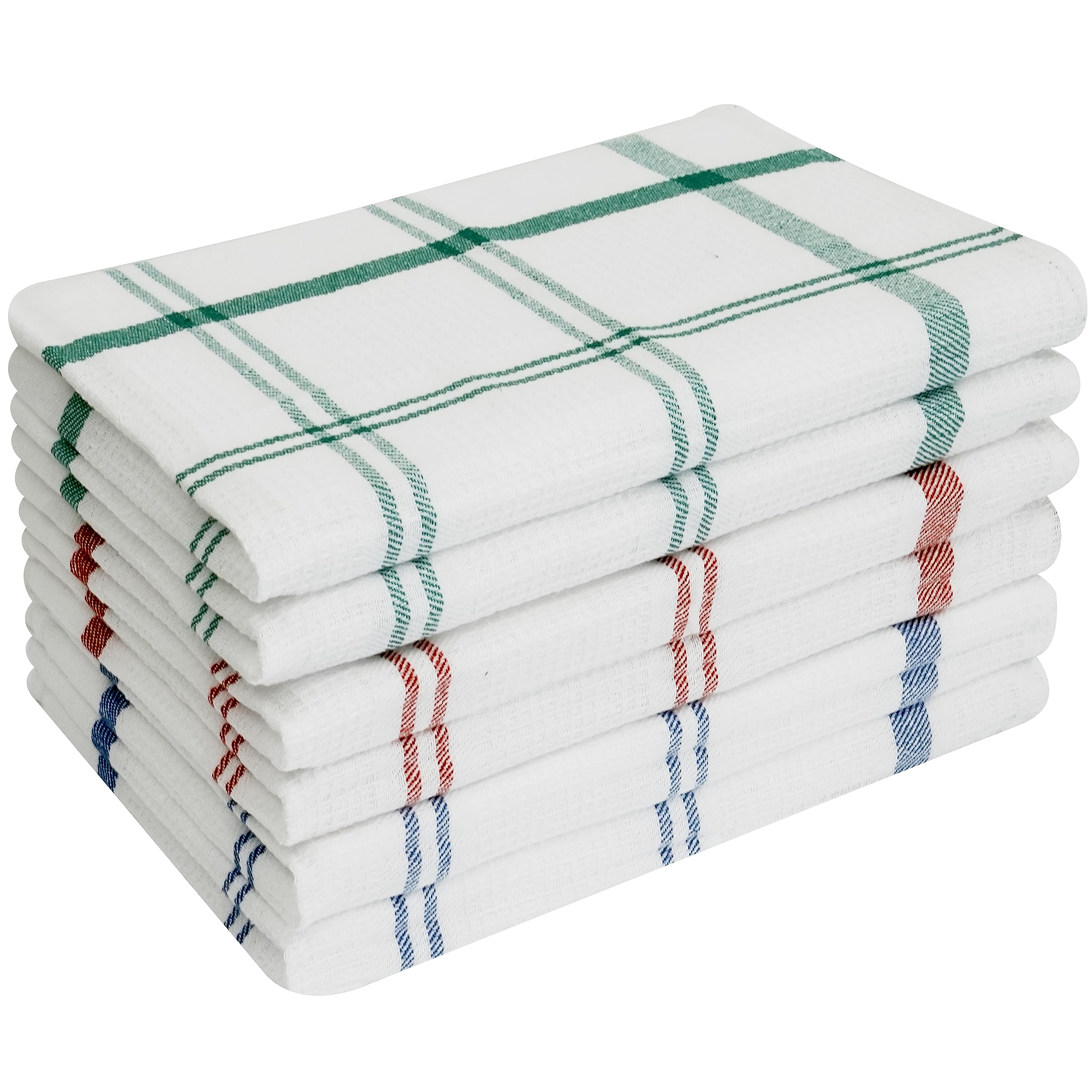 Infinitymarket Assorted Infinity Tea Towels Kitchen | Cotton Kitchen Tea Towel Sets | Super Absorbent Cloth, Quick Dry Cloths | Lint Free & Fade Resistant (6, Gingham Towel)
