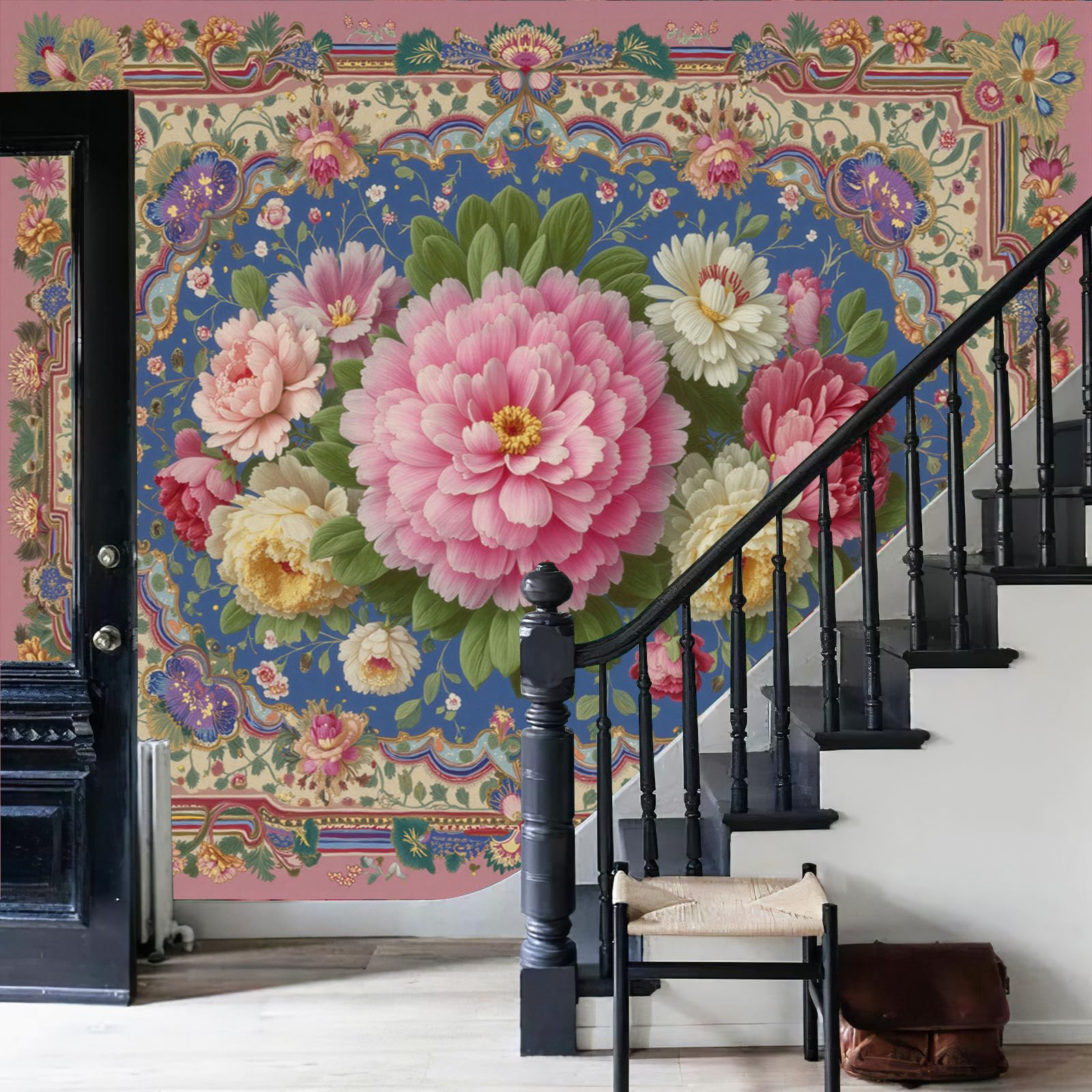 Fresque murale intissée haut de gamme style persan géométrique