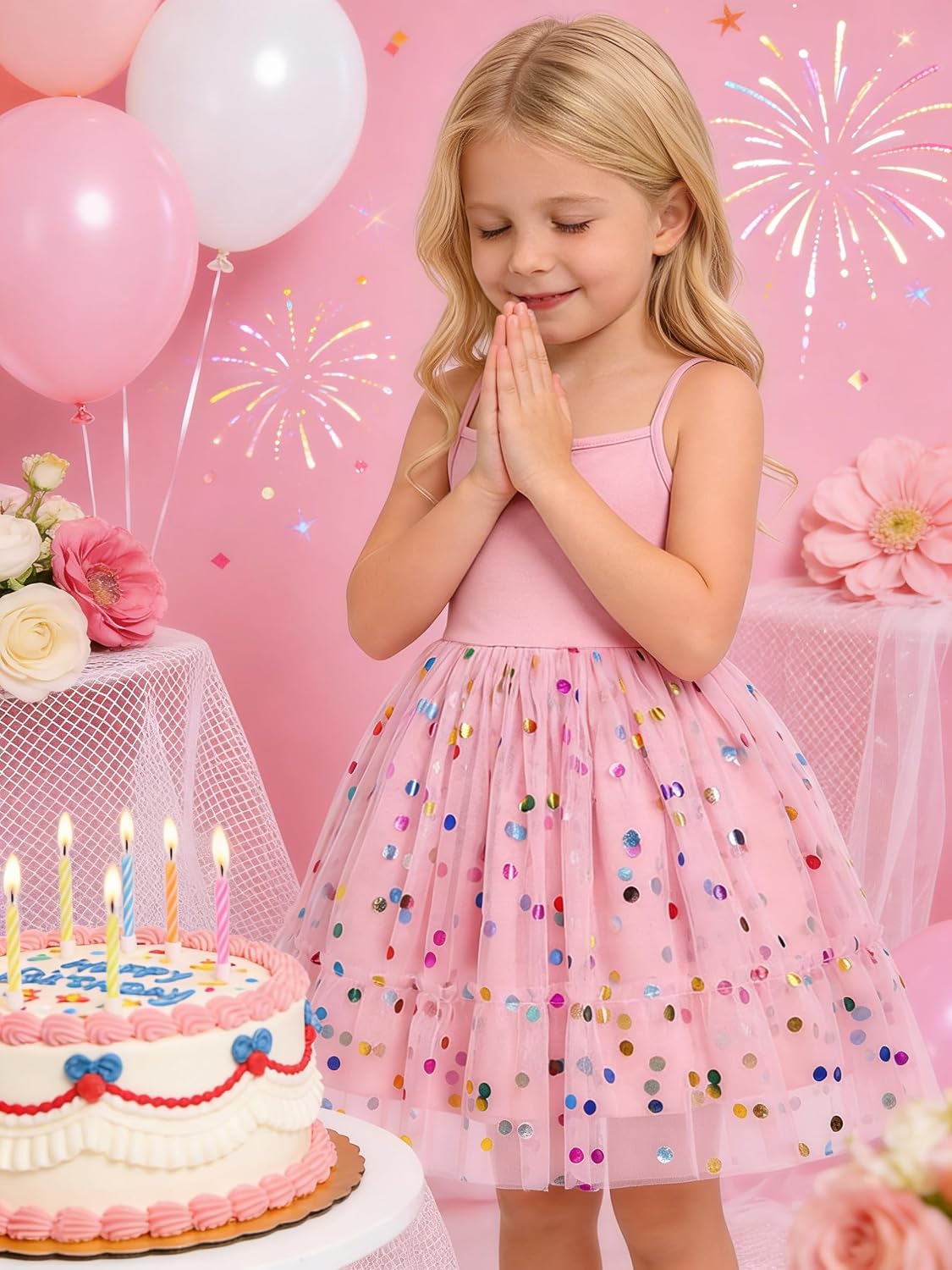 Arshiner Toddler Girls Tulle Dress Tutu Birthday Princess Dresses Formal Photoshoot Outfit Summer Clothes
