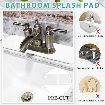 Tioncy 2 Pcs Faucet Mat Sink Splash Guard Oval-hole Oval Splash Pad for Kitchen Sink Oval Base Diatomite Faucet Mat for Bathroom Absorbent Mat Splatter Screens (White)