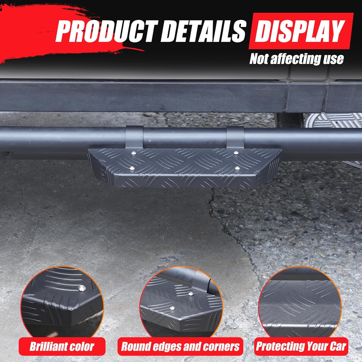 Running Boards Side Steps Compatible with INEOS Grenadier 2020-2024 Carbon Steel Heavy Duty Door Side Steps Anti-Slip Running Boards Add On Side Steps Bars