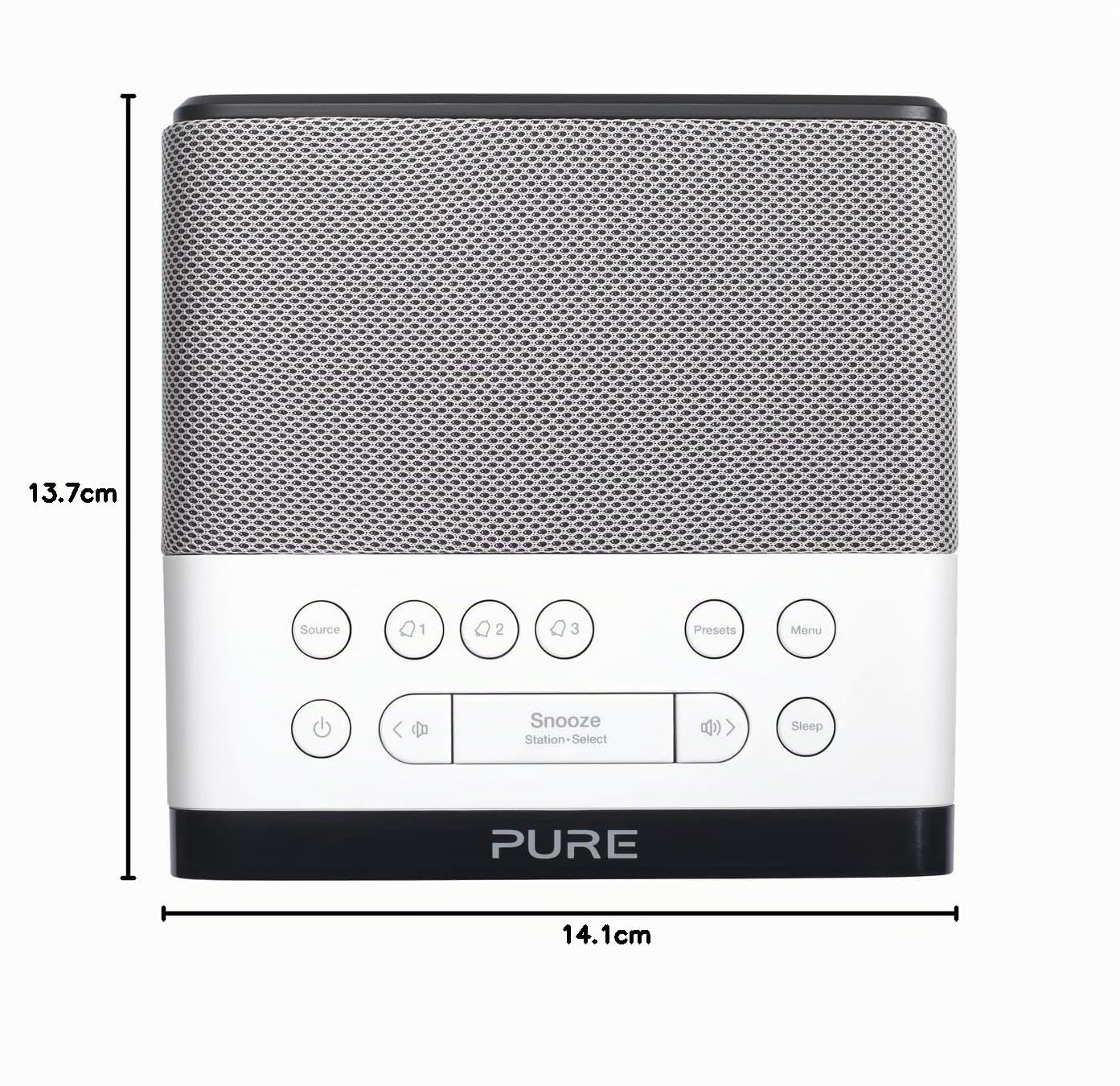 Pure Siesta Rise Radio-réveil numérique DAB+/FM avec chargeur USB – triple alarme radio ou buzzer – fonction snooze (report de réveil) et mise en veille programmables – luminosité réglable
