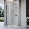 760 x 760mm Square Sliding Corner Entry Shower Enclosure Double Sliding Shower Doors 6mm Safety Clear Tempered Glass Reversible for Wet Room Bathroom Shower Cubicle