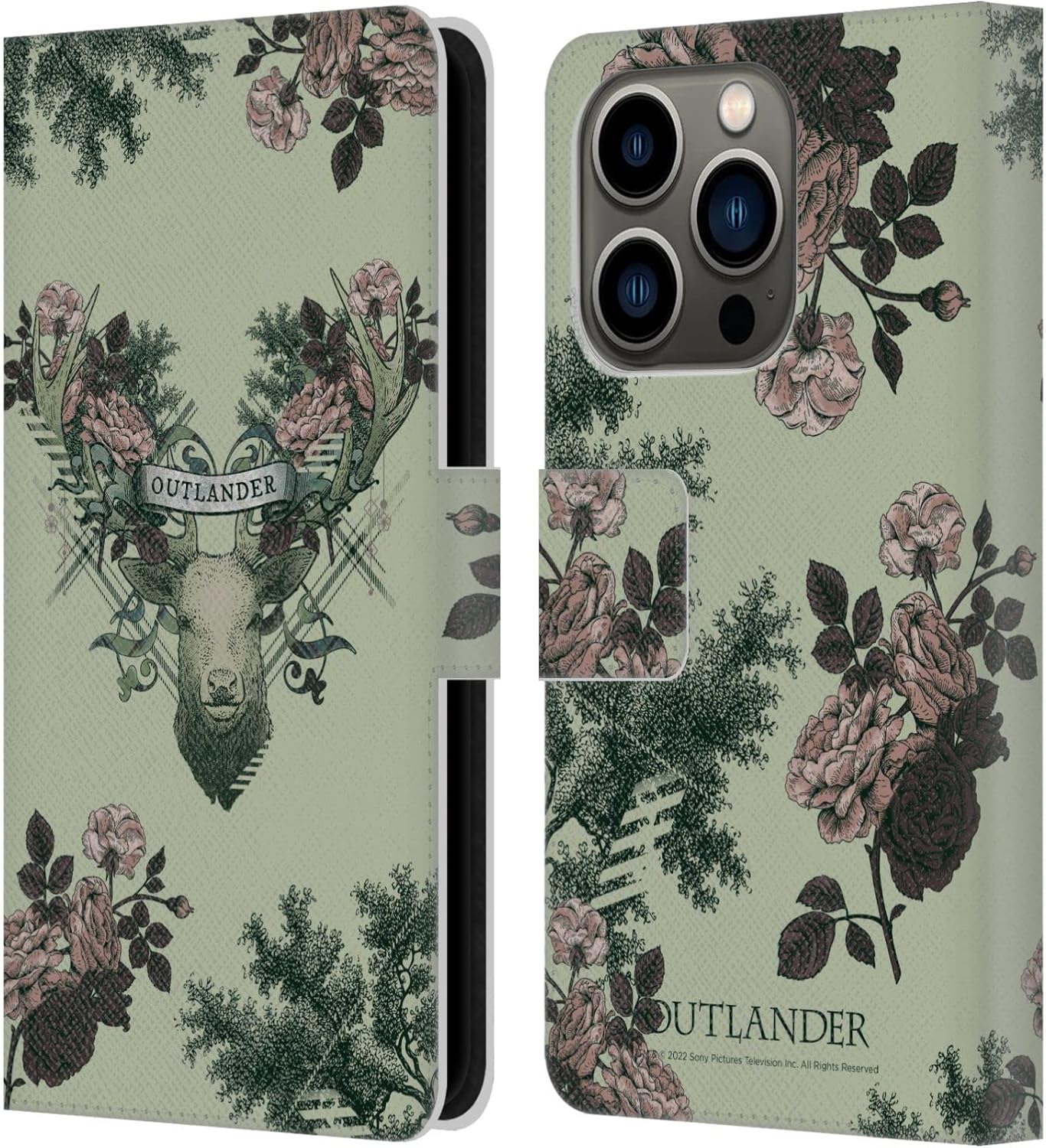 Head Case Designs Officially Licensed Outlander Fraser's Ridge Composed Graphics Leather Wallet Case Compatible with Apple iPhone 14 Pro