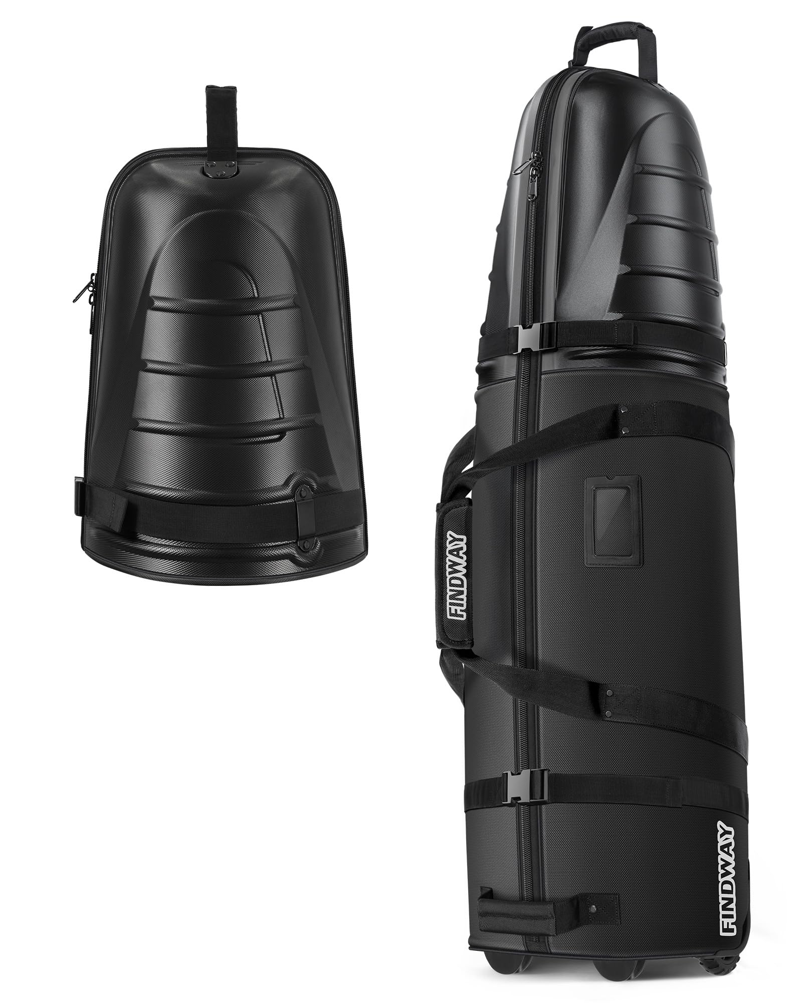 Findway Sac de Voyage pour équipement de Golf avec Roues et Coque Rigide Supérieure - Protection pour Clubs de Golf, Durable, Léger et Portable, pour Avion, Compagnies Aériennes et Voyages