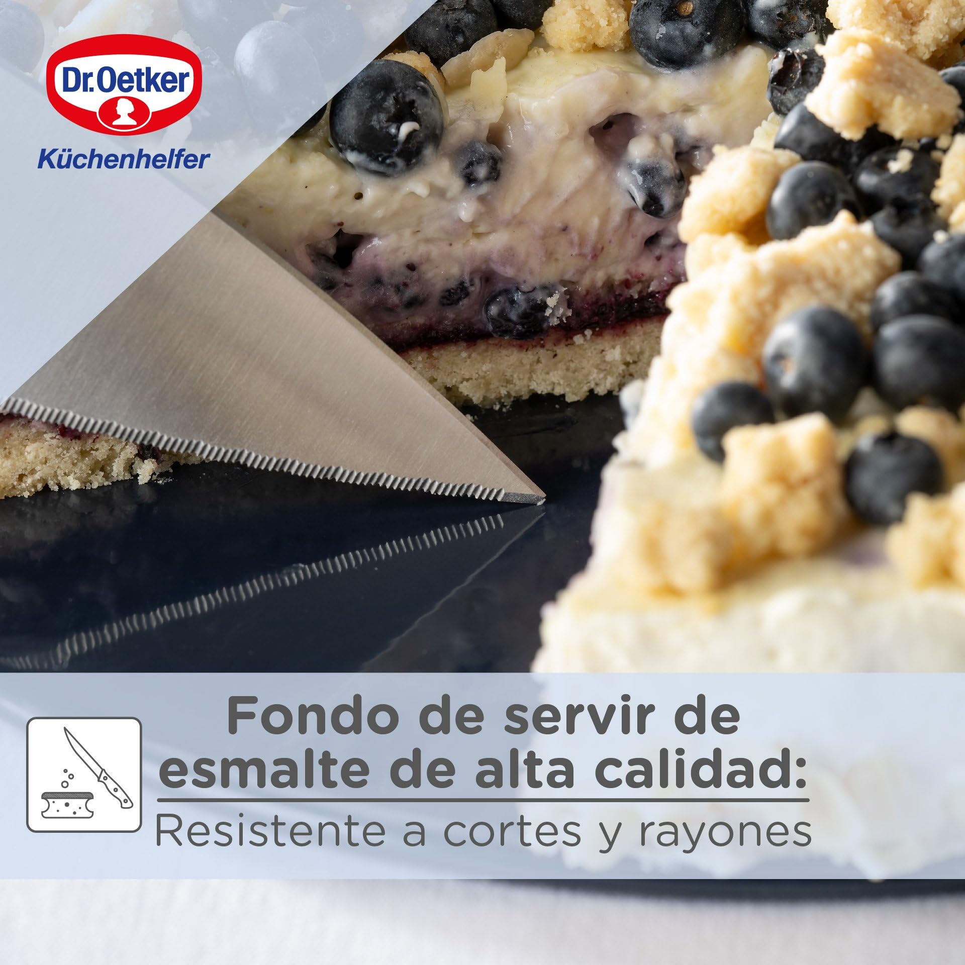 Dr. Oetker Molde repostería horno desmontable redondo con base antigoteo para servir y cierre hermético de seguridad, base esmaltada y aro antiadherente de cuidada calidad, 26cm, 1ud. BACK-LIEBE