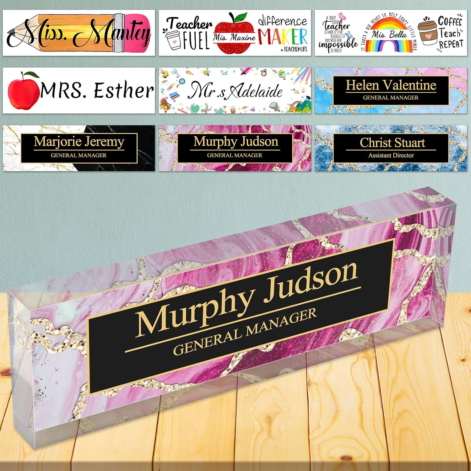 Desk Name Plates for Office Personalized Name Plaque for