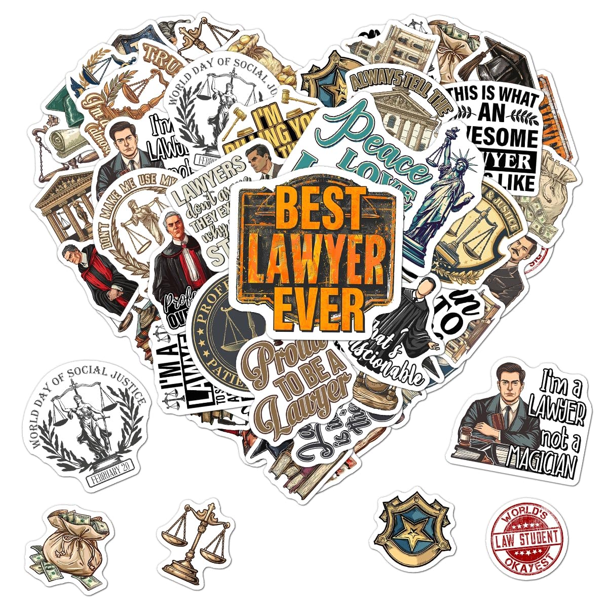 Pack 50 Pcs Law Enforcement Stickers for Water Bottles Funny Cute Laptop Cups Luggage Scrapbooking Teens Kids Girls Boys Adults Waterproof Aesthetic